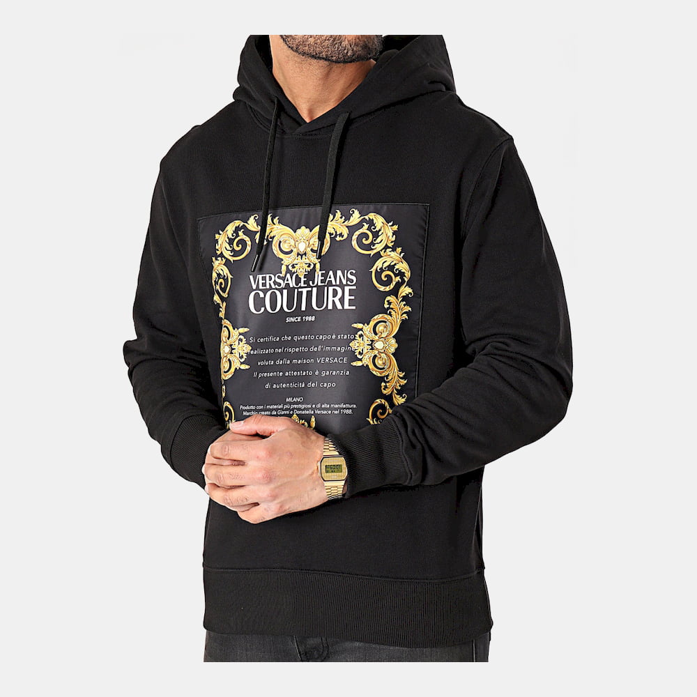 Versace Camisola Hoodie B7gwa7ty Blk Yellow Preto Amarelo Shot8