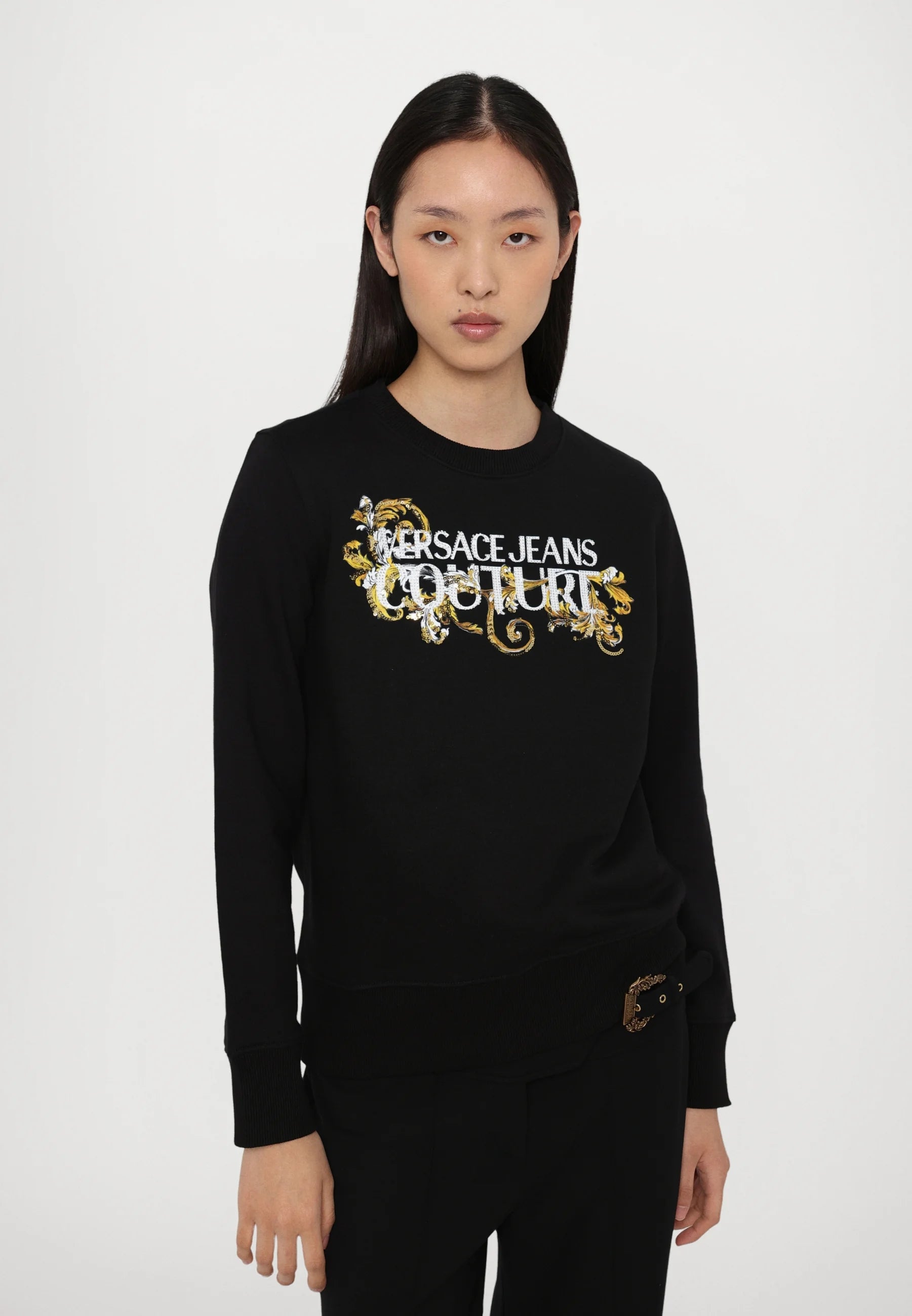 Versace Camisola Sweat 78haic06 Blk Gold Preto Ouro_shot1