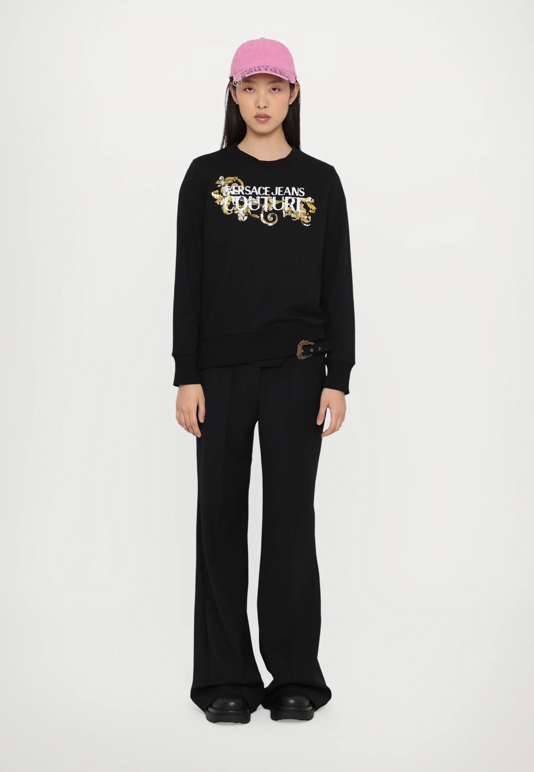 Versace Camisola Sweat 78haic06 Blk Gold Preto Ouro_shot3
