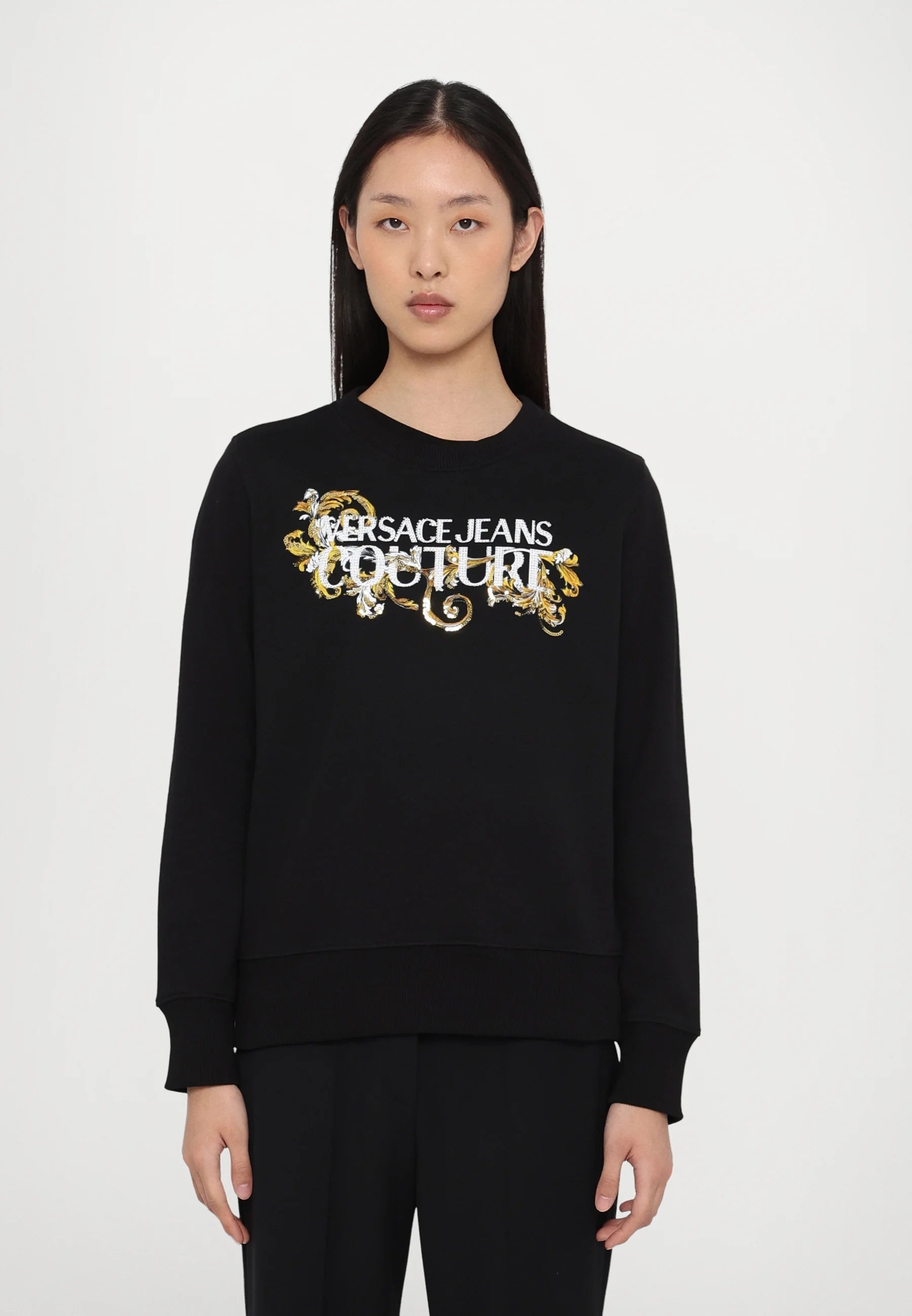 Versace Camisola Sweat 78haic06 Blk Gold Preto Ouro_shot5