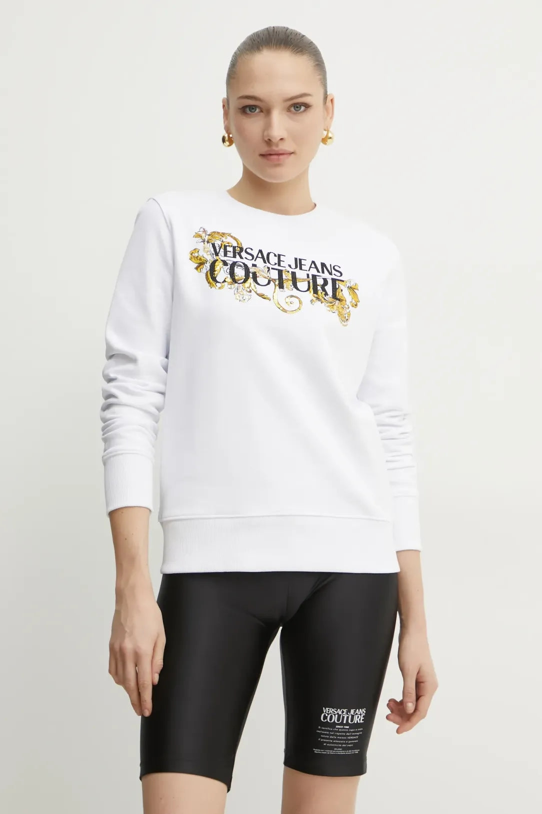 Versace Camisola Sweat 78haic06 Whi Gold Branco Dourado_shot1