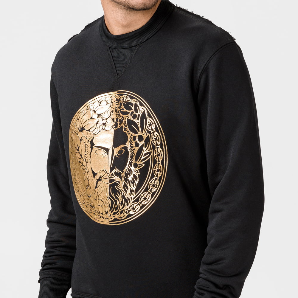 Versace Camisola Sweat B7gva7gc Blk Gold Preto Ouro Shot9