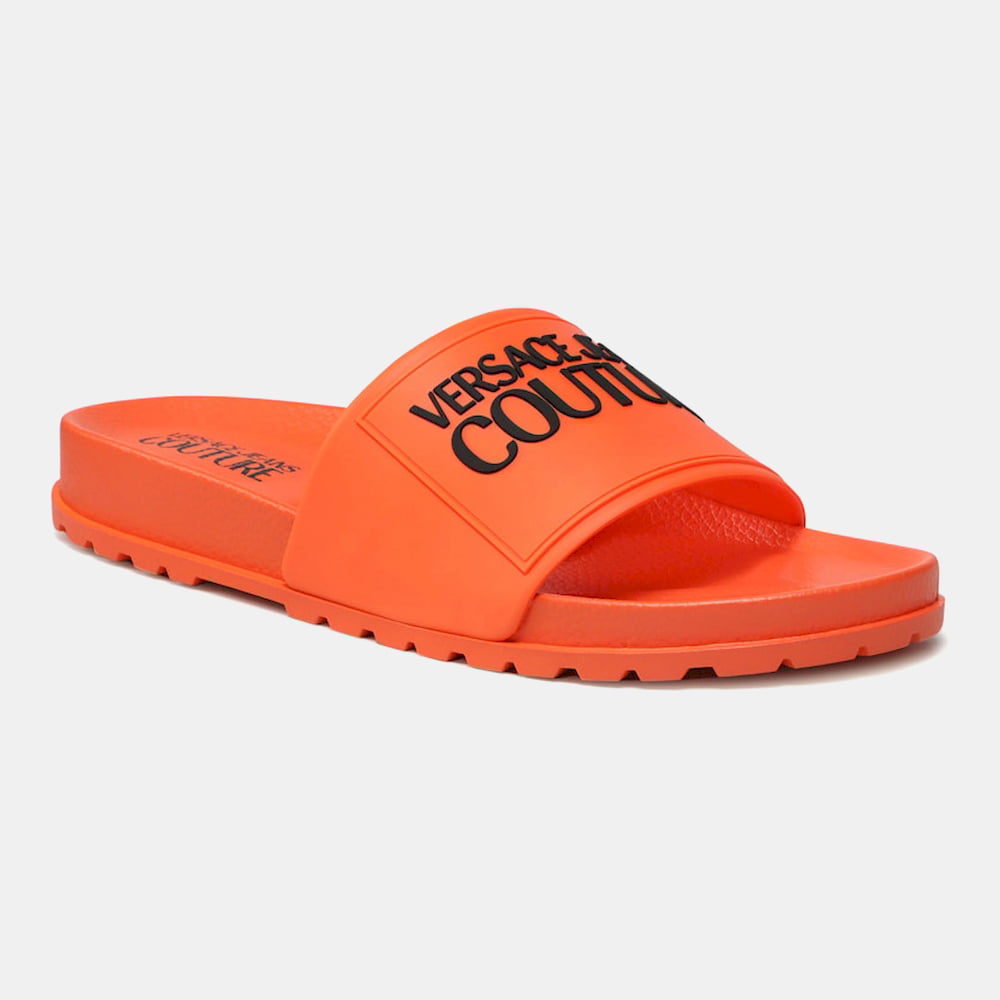 Versace Chinelos Slippers 71ya3sq2 Orange Laranja Shot2