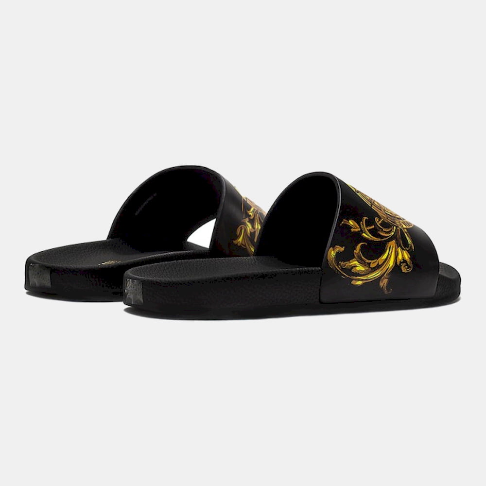 Versace Chinelos Slippers 72ya3sq4 Blk Yellow Preto Amarelo Shot2