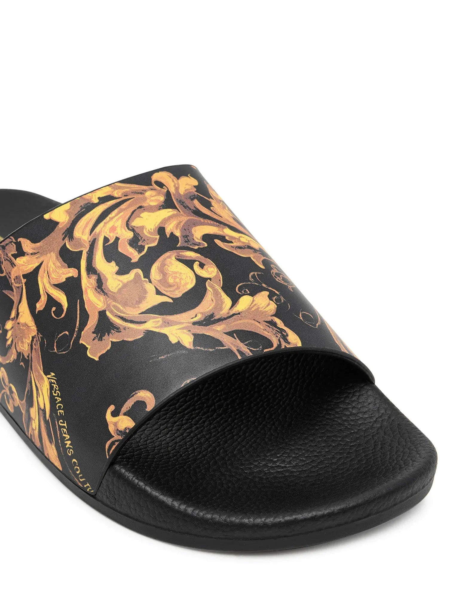 Versace Chinelos Slippers 79ya3sq4 Blk Gold Preto Ouro_shot6