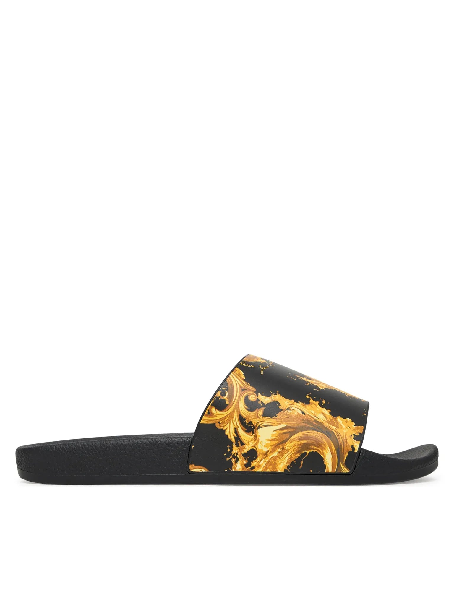 Versace Chinelos Slippers 80ya3sq4 Blk Gold Preto Ouro_shot1