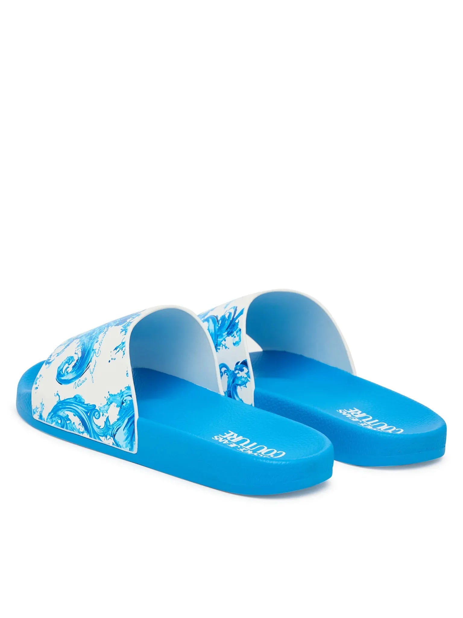 Versace Chinelos Slippers 80ya3sq4 Blue White Azul Branco_shot4