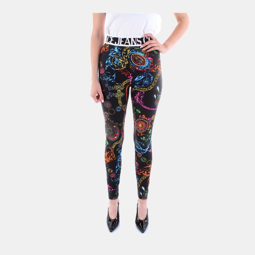 Versace Legging 71hac101 Js008 Black Pink Preto Rosa Shot1