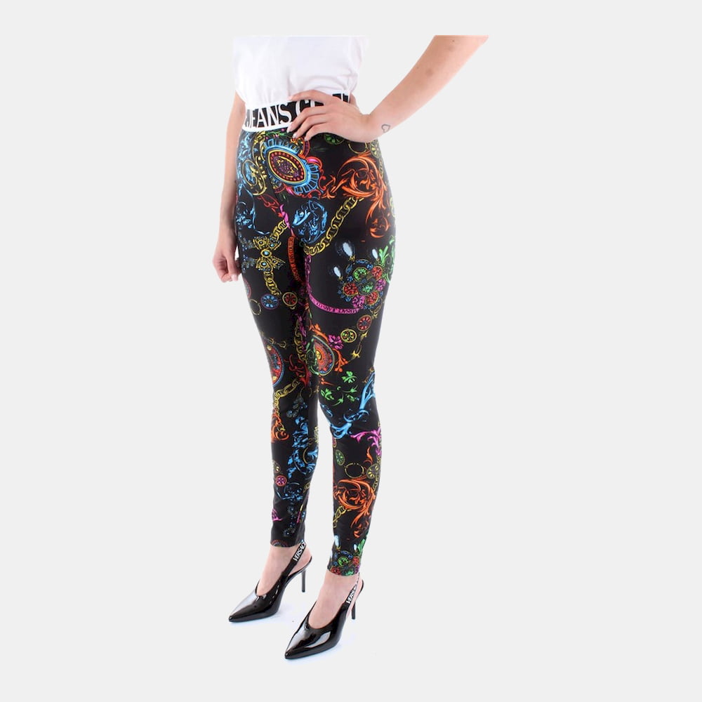 Versace Legging 71hac101 Js008 Black Pink Preto Rosa Shot4