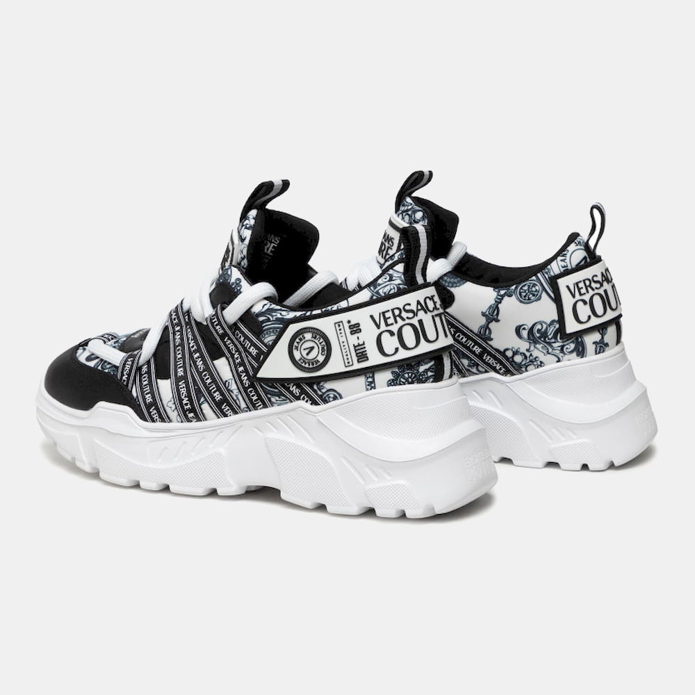 Versace Sapatilhas Sneakers Shoes 71ya3sc5 Blk White Preto Branco Shot4