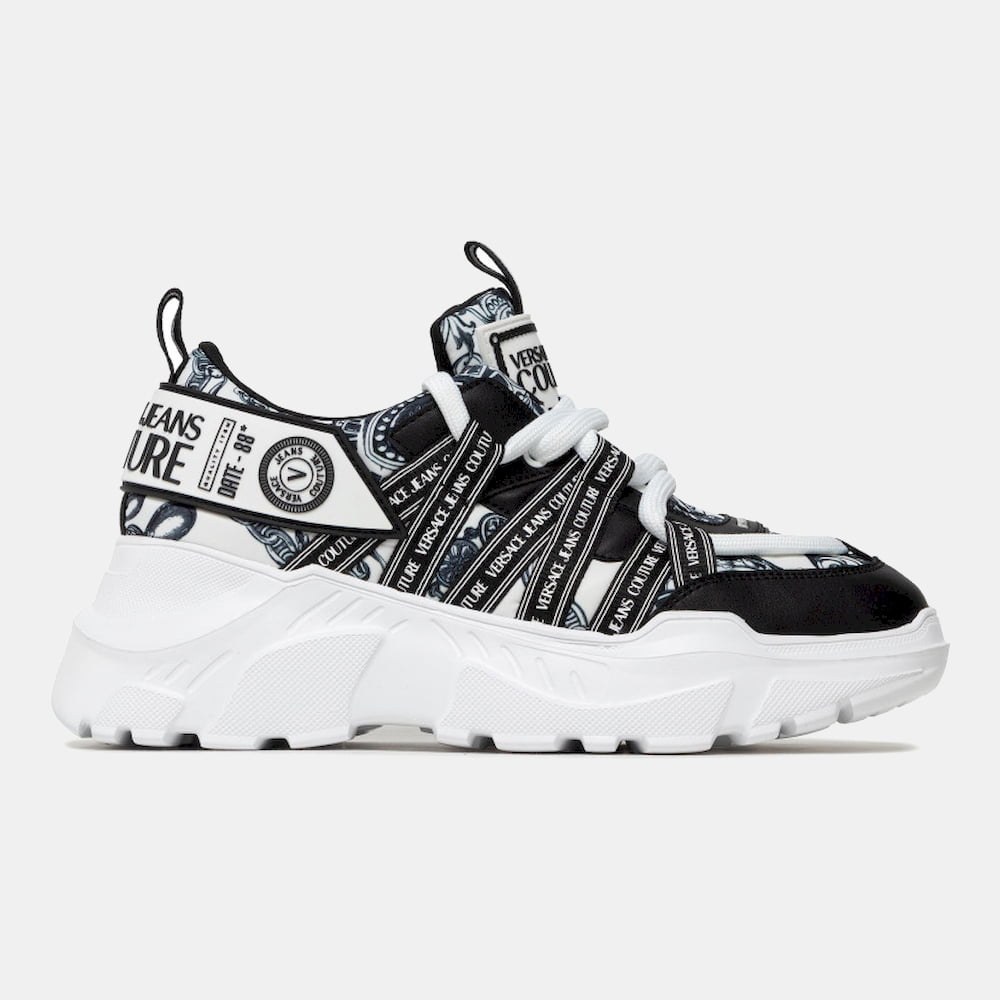 Versace Sapatilhas Sneakers Shoes 71ya3sc5 Blk White Preto Branco Shot6