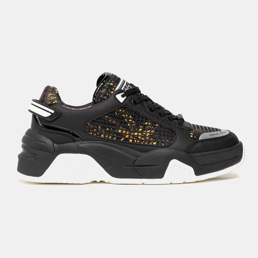 Versace Sapatilhas Sneakers Shoes 71ya3sf9 Blk Gold Preto Ouro Shot11 Resultado