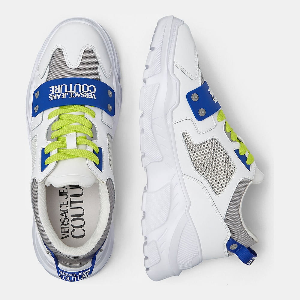 Versace Sapatilhas Sneakers Shoes 72ya3sc4 White Blue Branco Azul Shot4