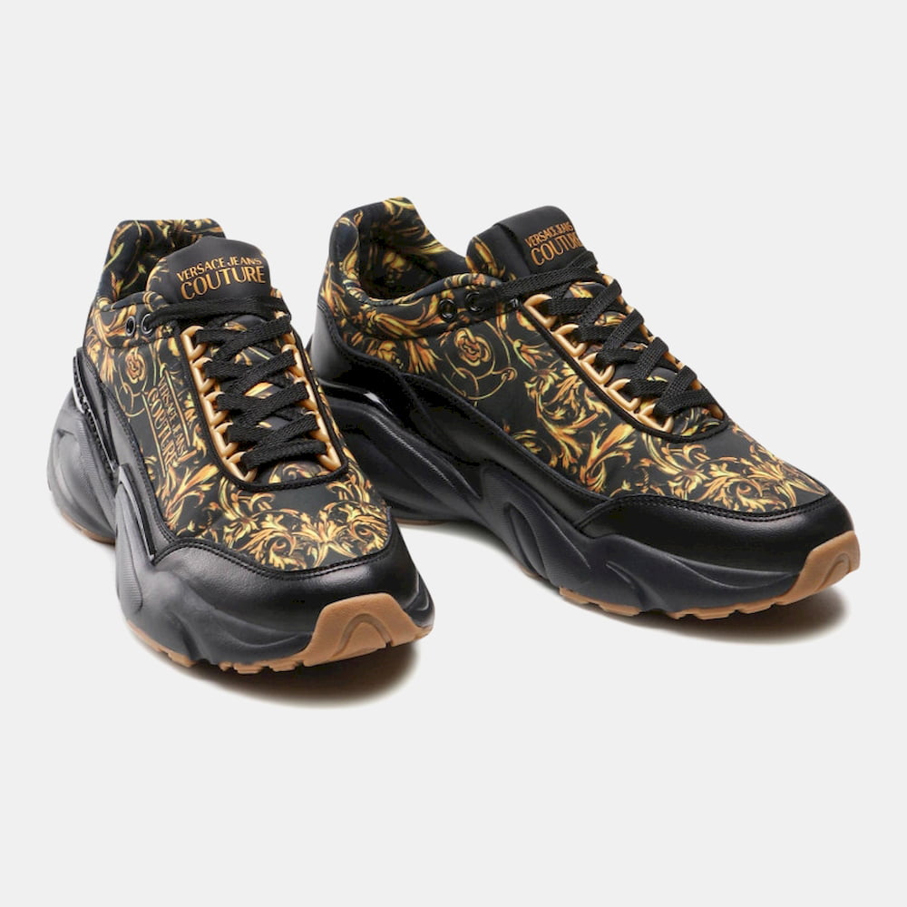 Versace Sapatilhas Sneakers Shoes 72ya3sw2 Blk Yellow Preto Amarelo Shot12