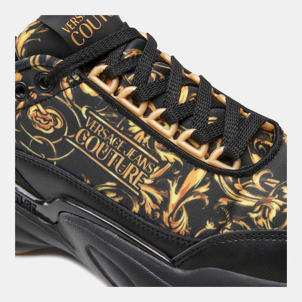 Versace Sapatilhas Sneakers Shoes 72ya3sw2 Blk Yellow Preto Amarelo Shot16