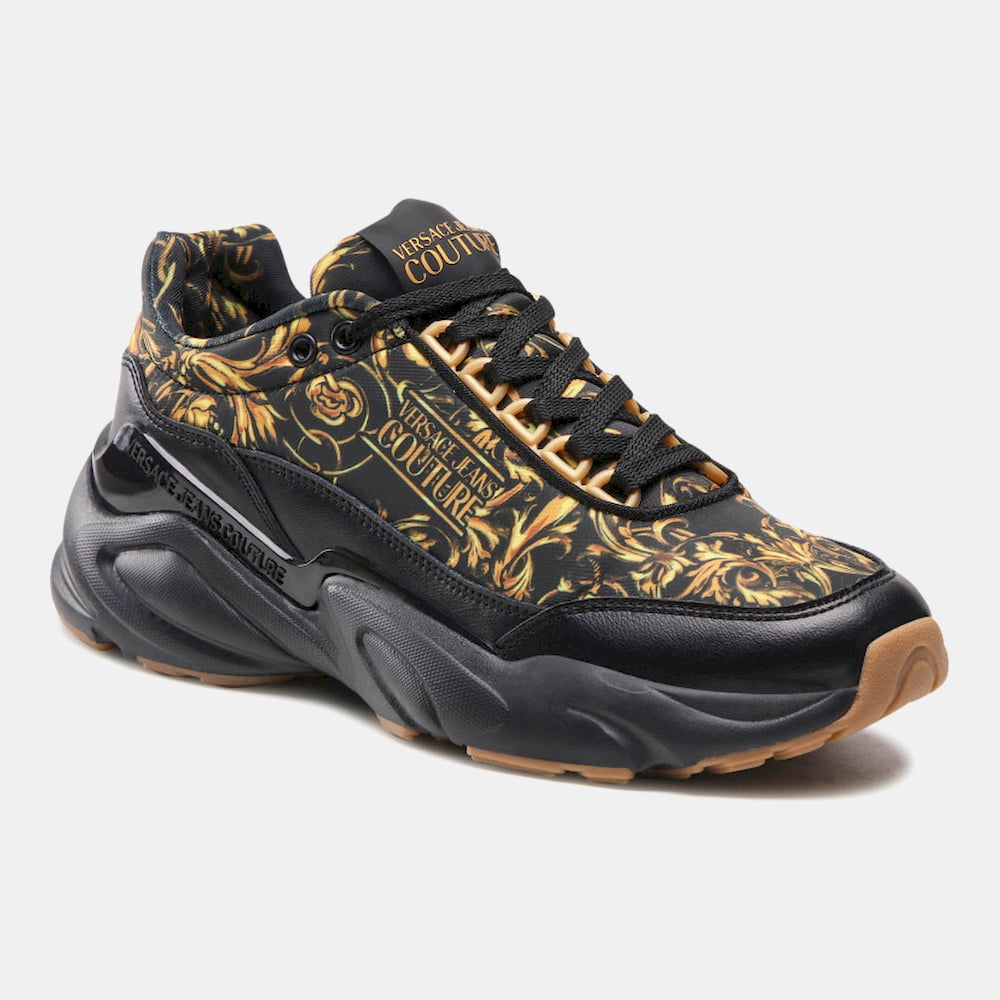 Versace Sapatilhas Sneakers Shoes 72ya3sw2 Blk Yellow Preto Amarelo Shot4