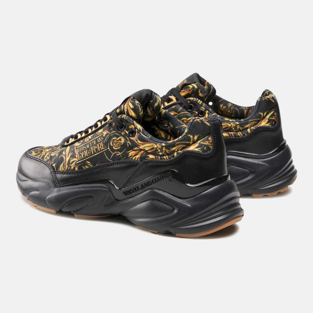 Versace Sapatilhas Sneakers Shoes 72ya3sw2 Blk Yellow Preto Amarelo Shot8