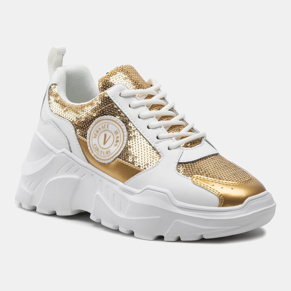 Versace Sapatilhas Sneakers Shoes 73va3sc7 Whi Gold Branco Dourado Shot6