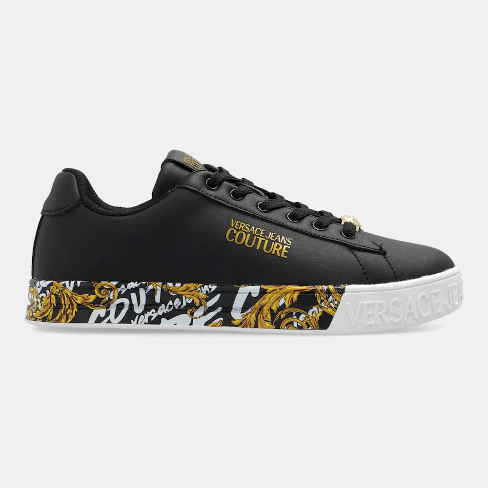 Versace Sapatilhas Sneakers Shoes 73va3skl Blk Gold Preto Ouro Shot2