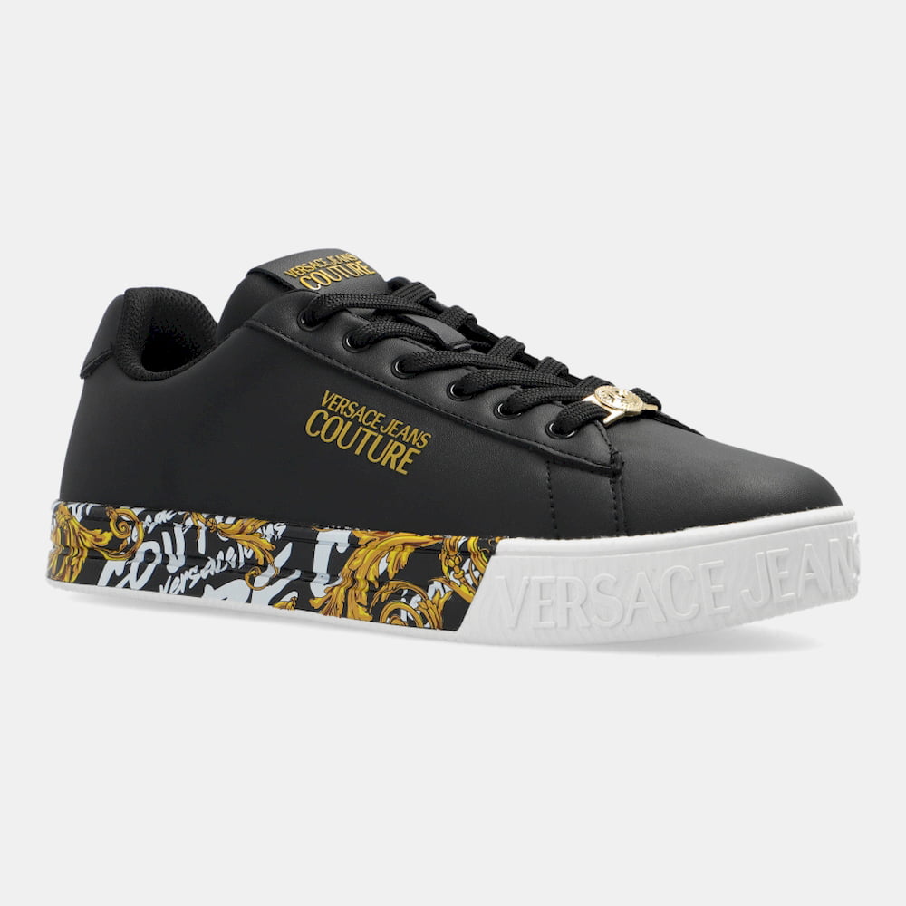 Versace Sapatilhas Sneakers Shoes 73va3skl Blk Gold Preto Ouro Shot8