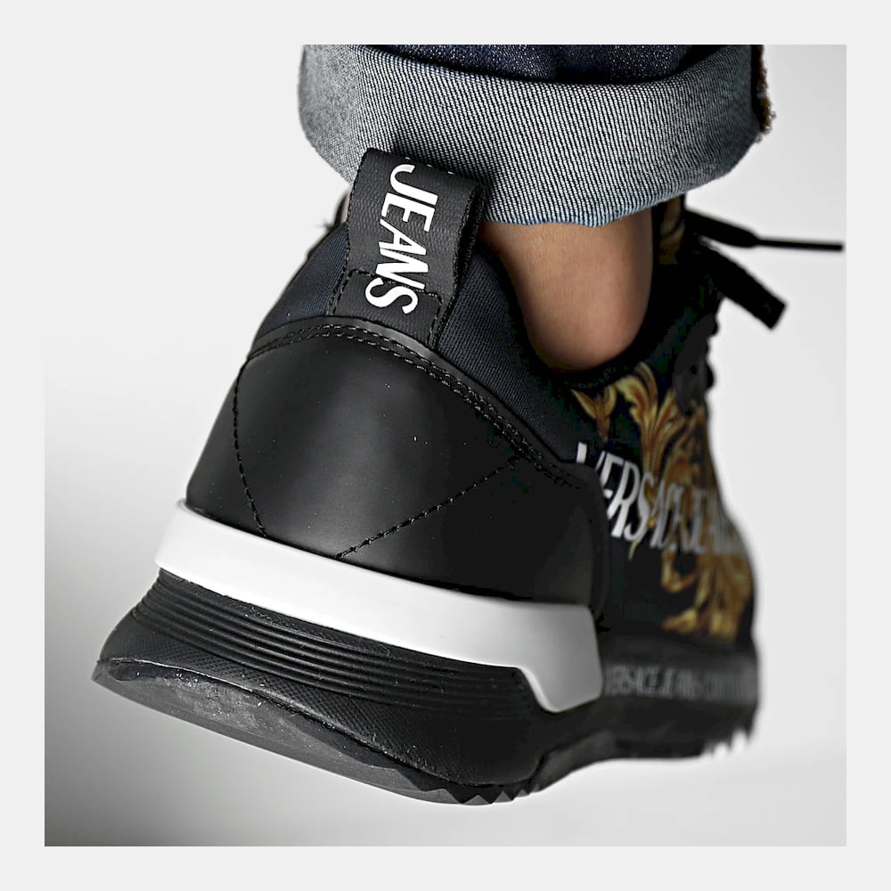 Versace Sapatilhas Sneakers Shoes 73ya3saa Blk Gold Preto Ouro Shot6