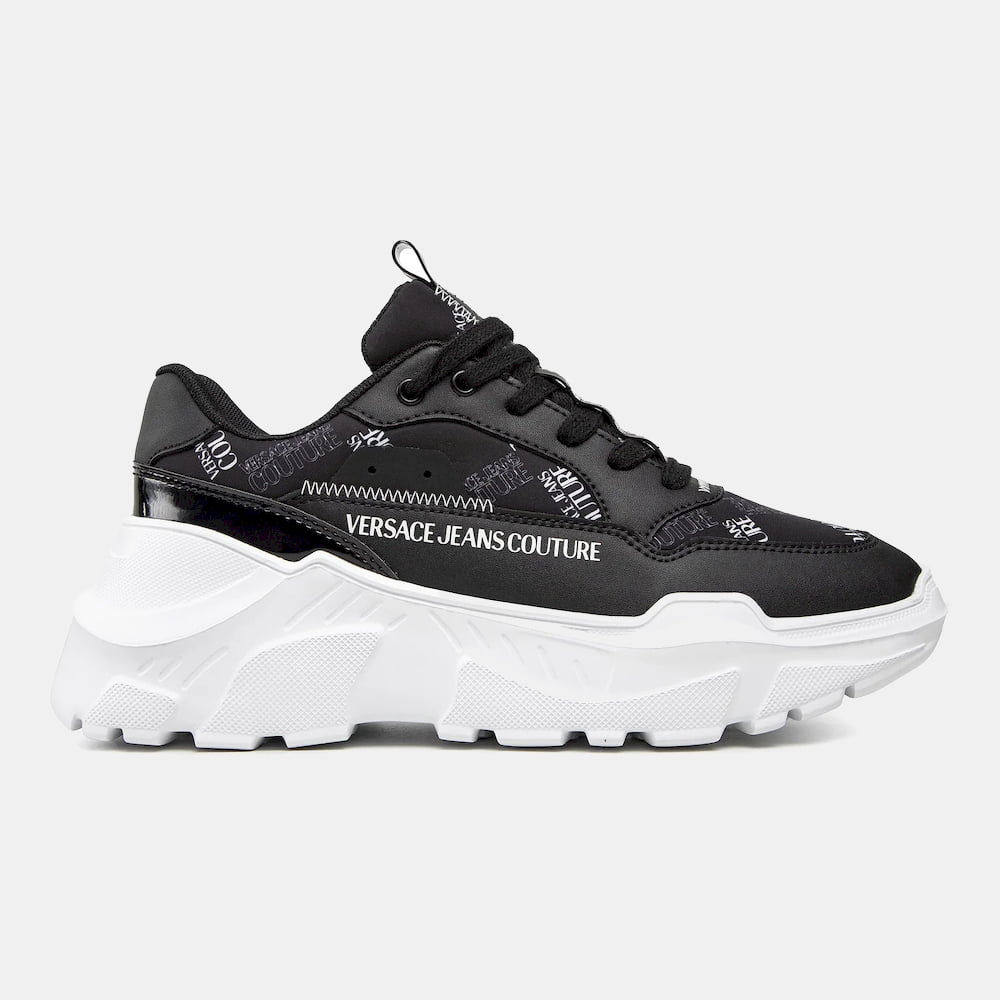 Versace Sapatilhas Sneakers Shoes 73ya3sca Blk White Preto Branco Shot1