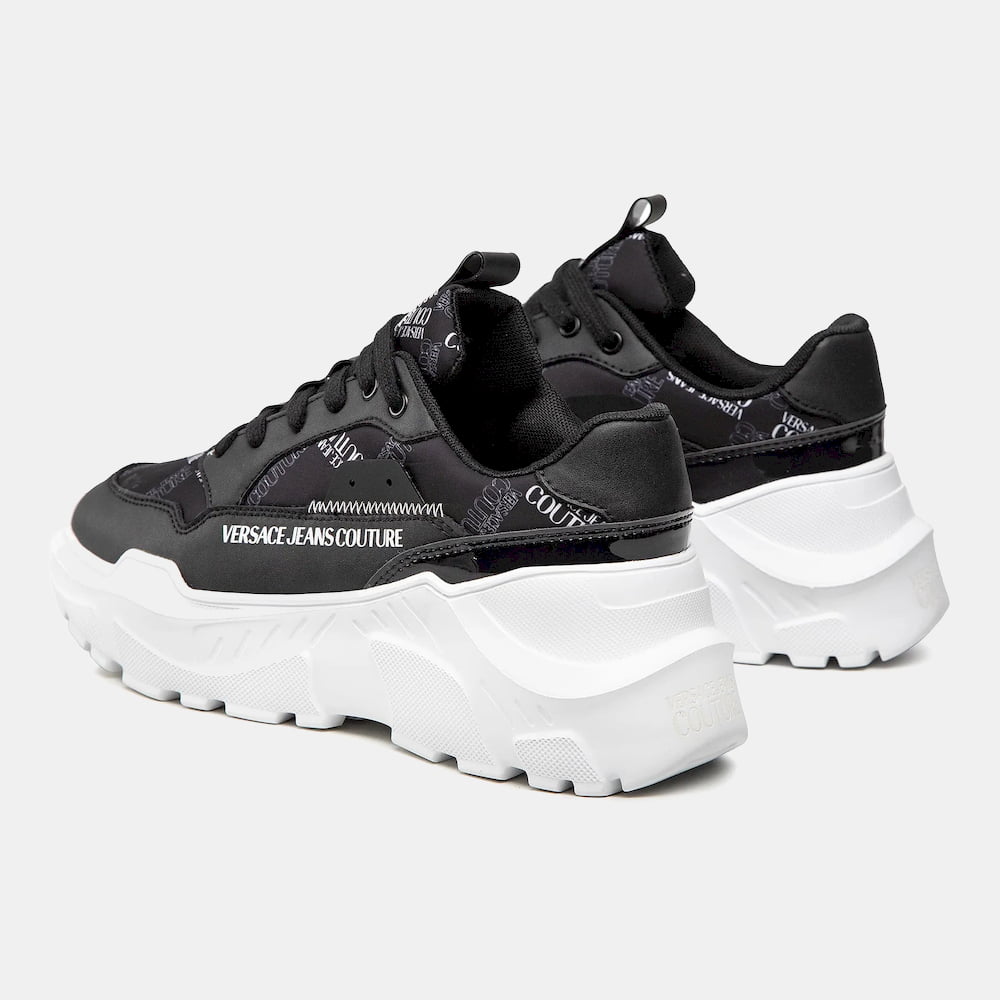 Versace Sapatilhas Sneakers Shoes 73ya3sca Blk White Preto Branco Shot2