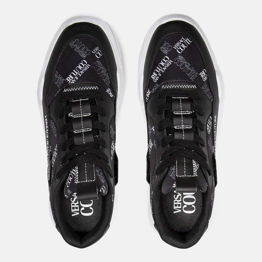Versace Sapatilhas Sneakers Shoes 73ya3sca Blk White Preto Branco Shot4