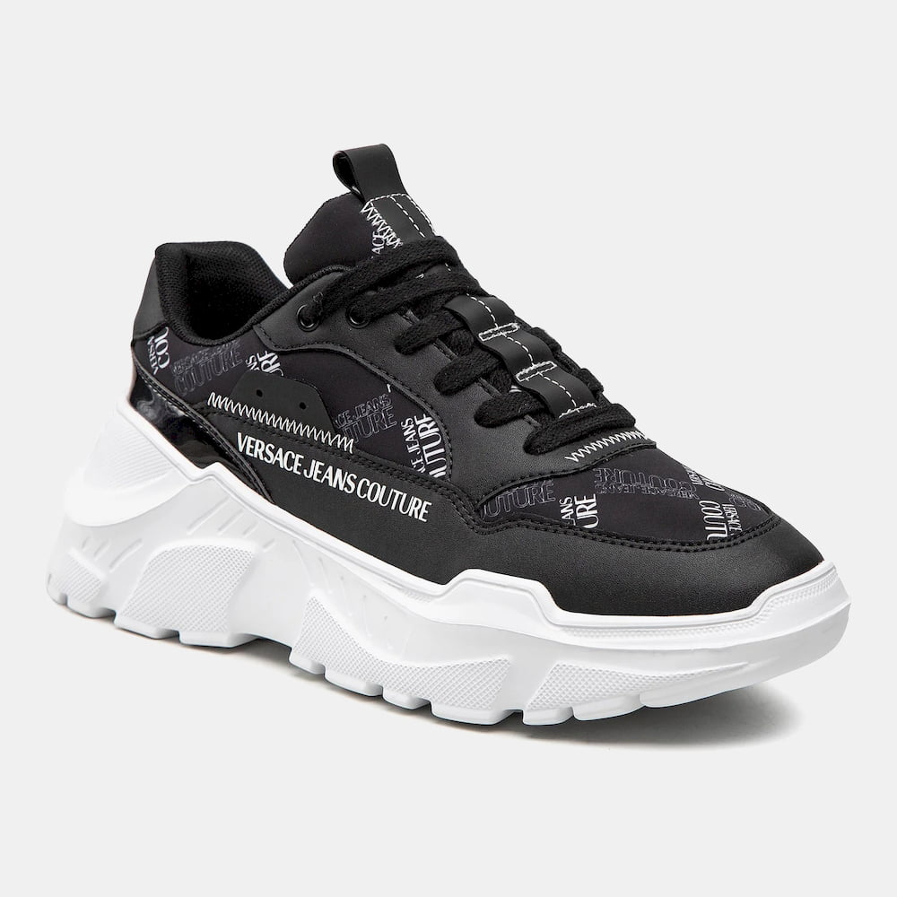 Versace Sapatilhas Sneakers Shoes 73ya3sca Blk White Preto Branco Shot5