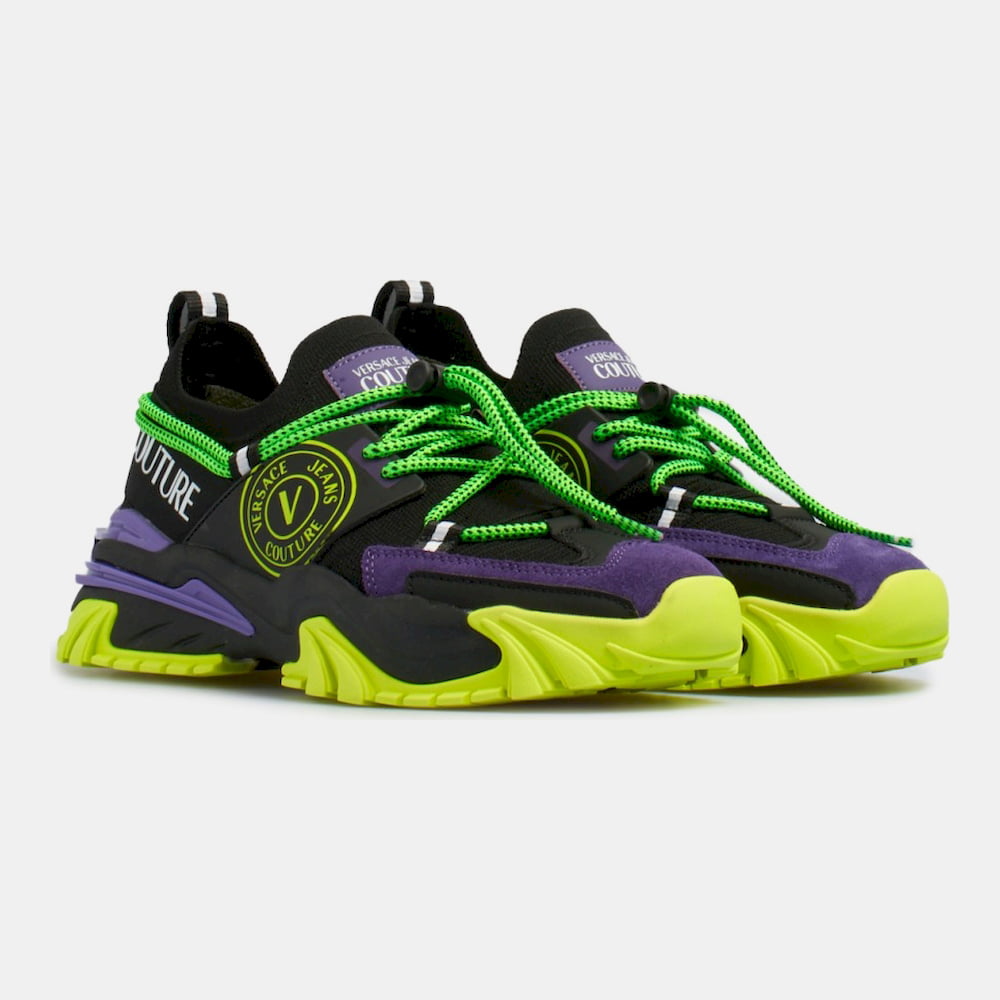 Versace Sapatilhas Sneakers Shoes 73ya3si3 Blk Multi Preto Multicolor Shot4