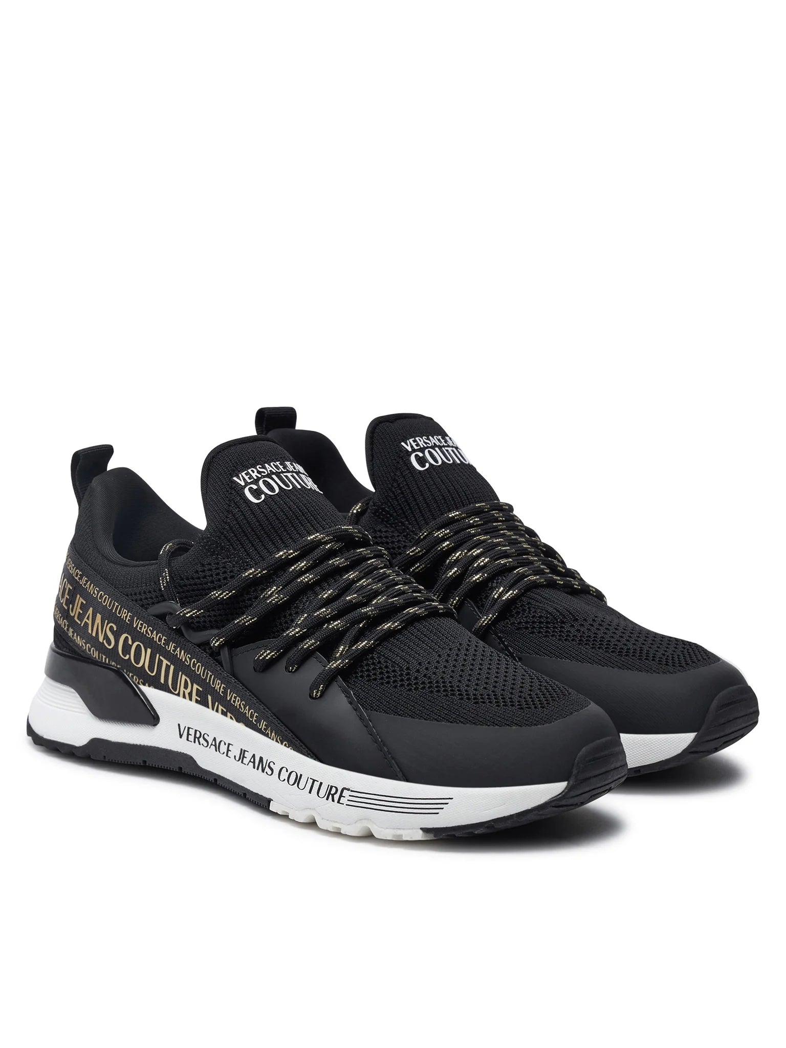 Versace Sapatilhas Sneakers Shoes 77va3sa8 Blk Gold Preto Ouro_shot3