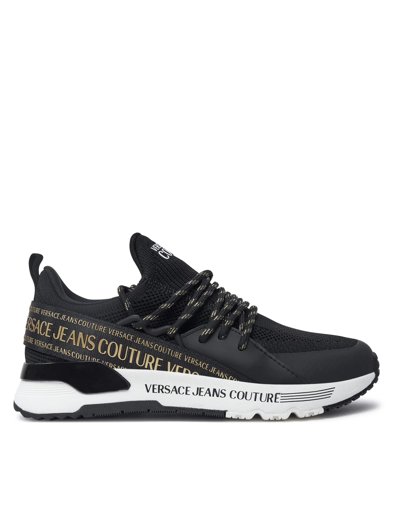 Versace Sapatilhas Sneakers Shoes 77va3sa8 Blk Gold Preto Ouro_shot5