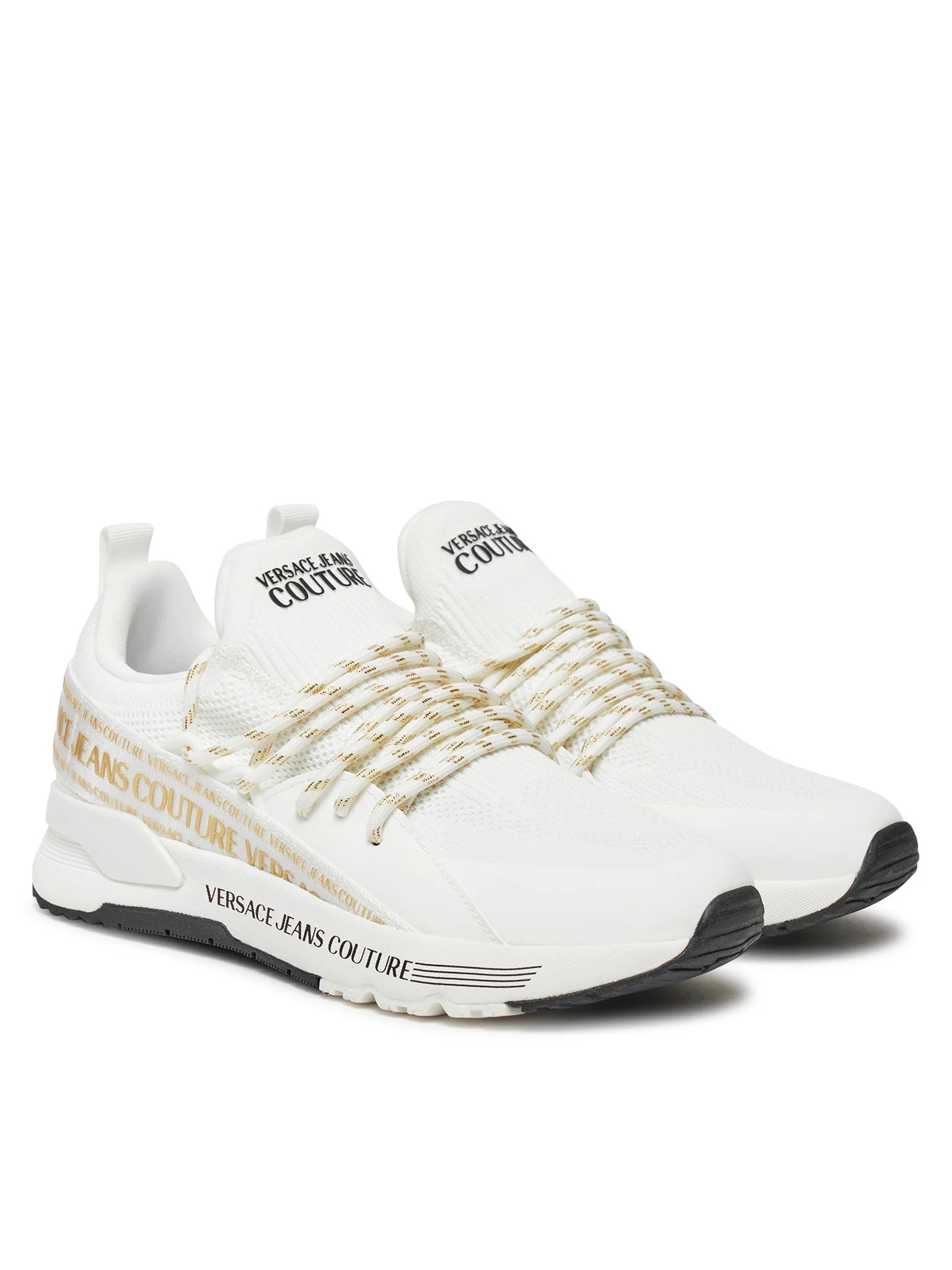 Versace Sapatilhas Sneakers Shoes 77va3sa8 Whi Gold Branco Dourado_shot2
