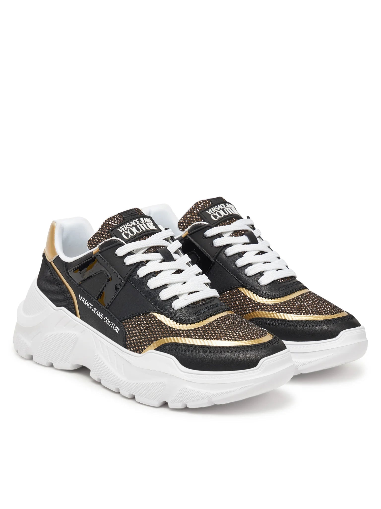 Versace Sapatilhas Sneakers Shoes 78va3sc4 Blk Gold Preto Ouro_shot3
