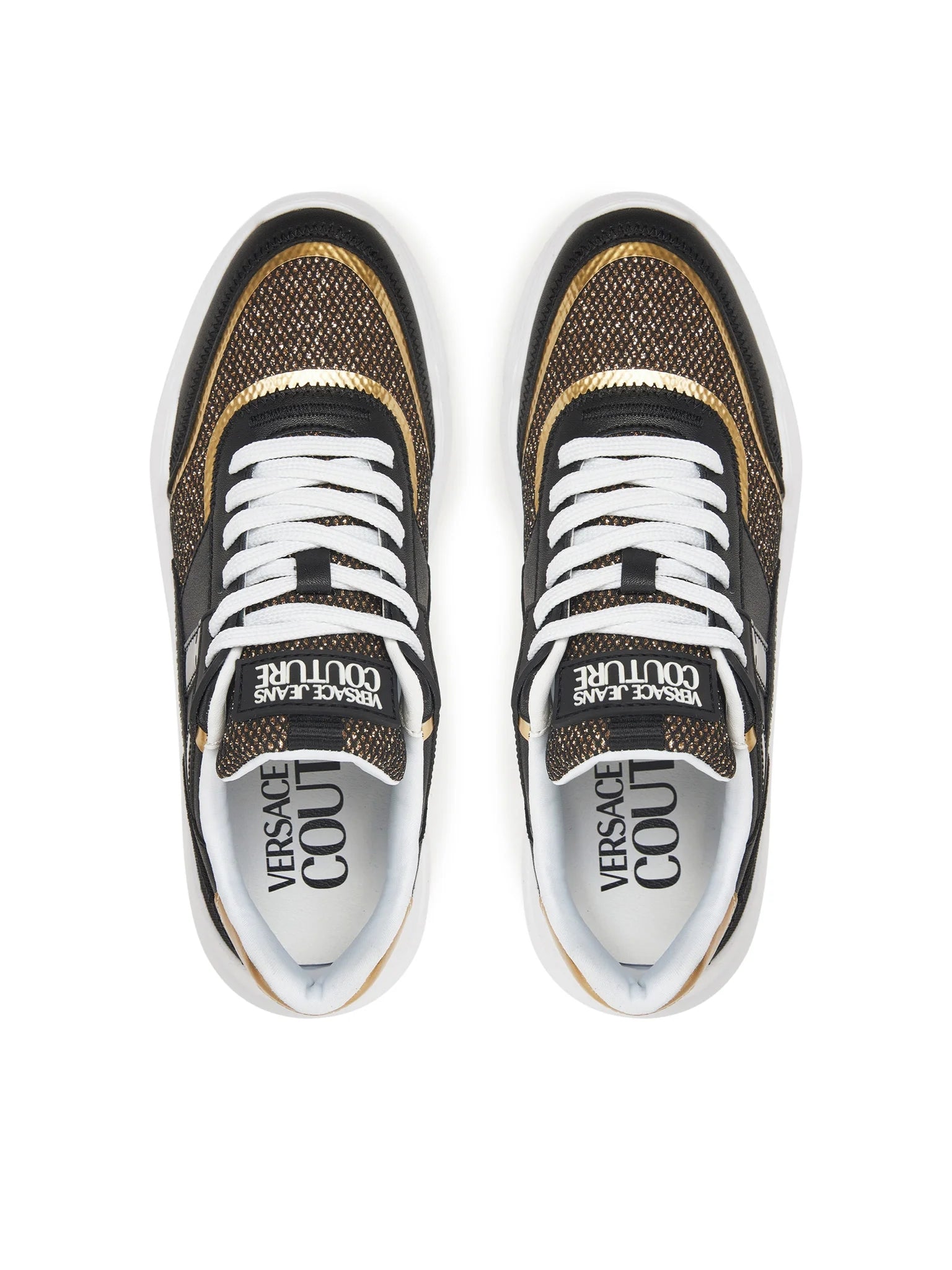 Versace Sapatilhas Sneakers Shoes 78va3sc4 Blk Gold Preto Ouro_shot4