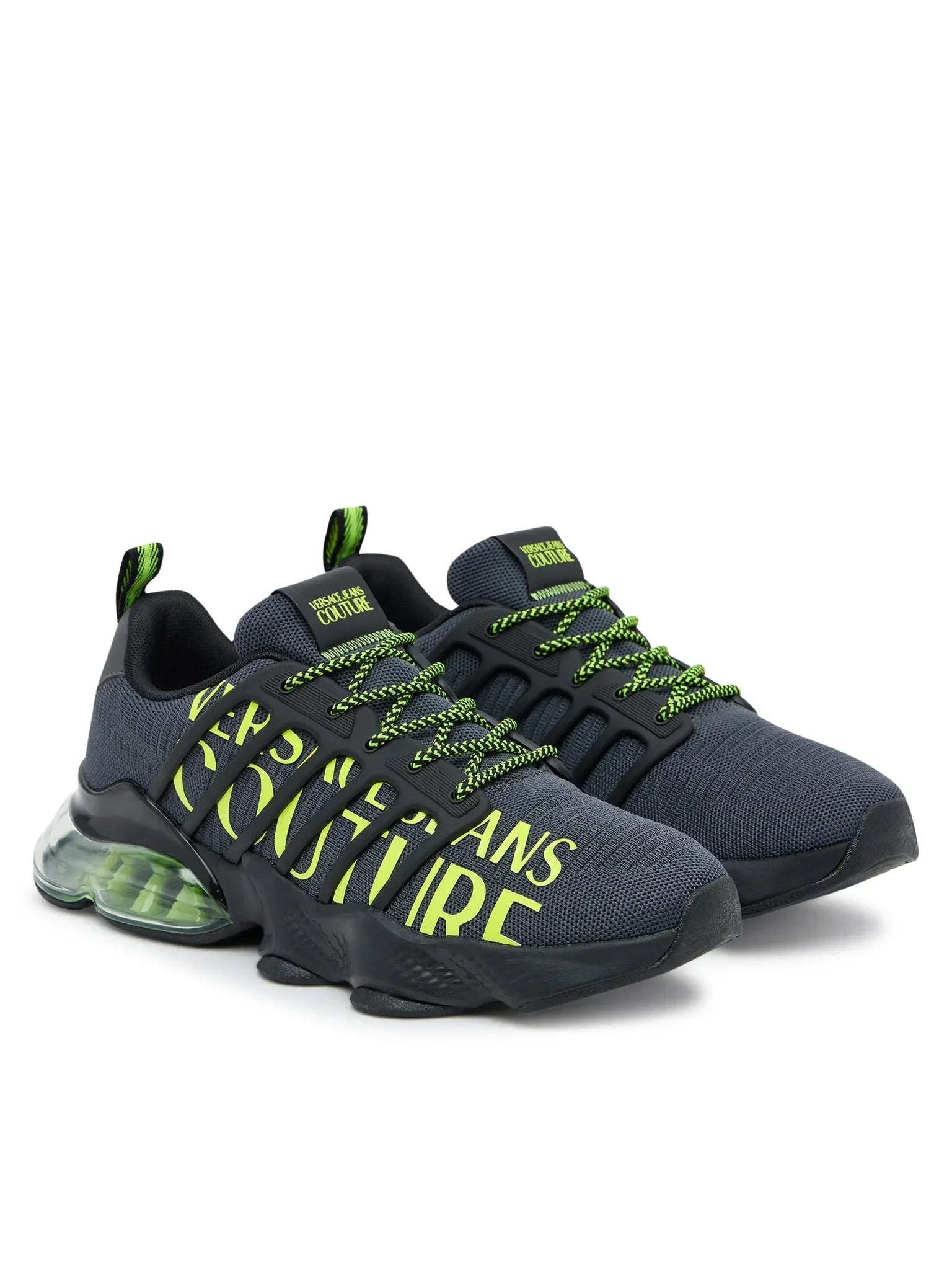 Versace Sapatilhas Sneakers Shoes 79ya3su1 Blk Green Preto Verde_shot2