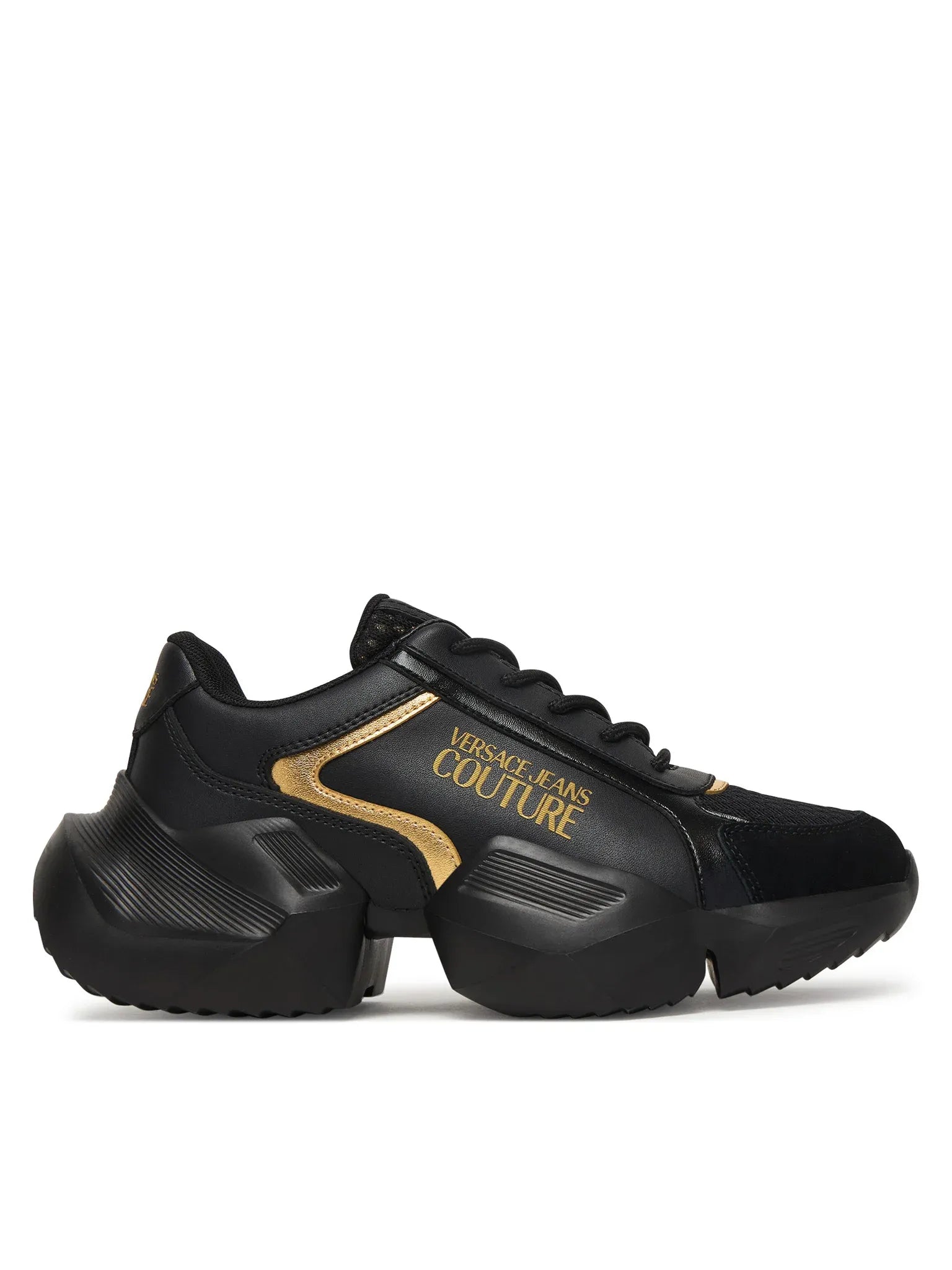 Versace Sapatilhas Sneakers Shoes 80va3su3 Blk Gold Preto Ouro_shot1