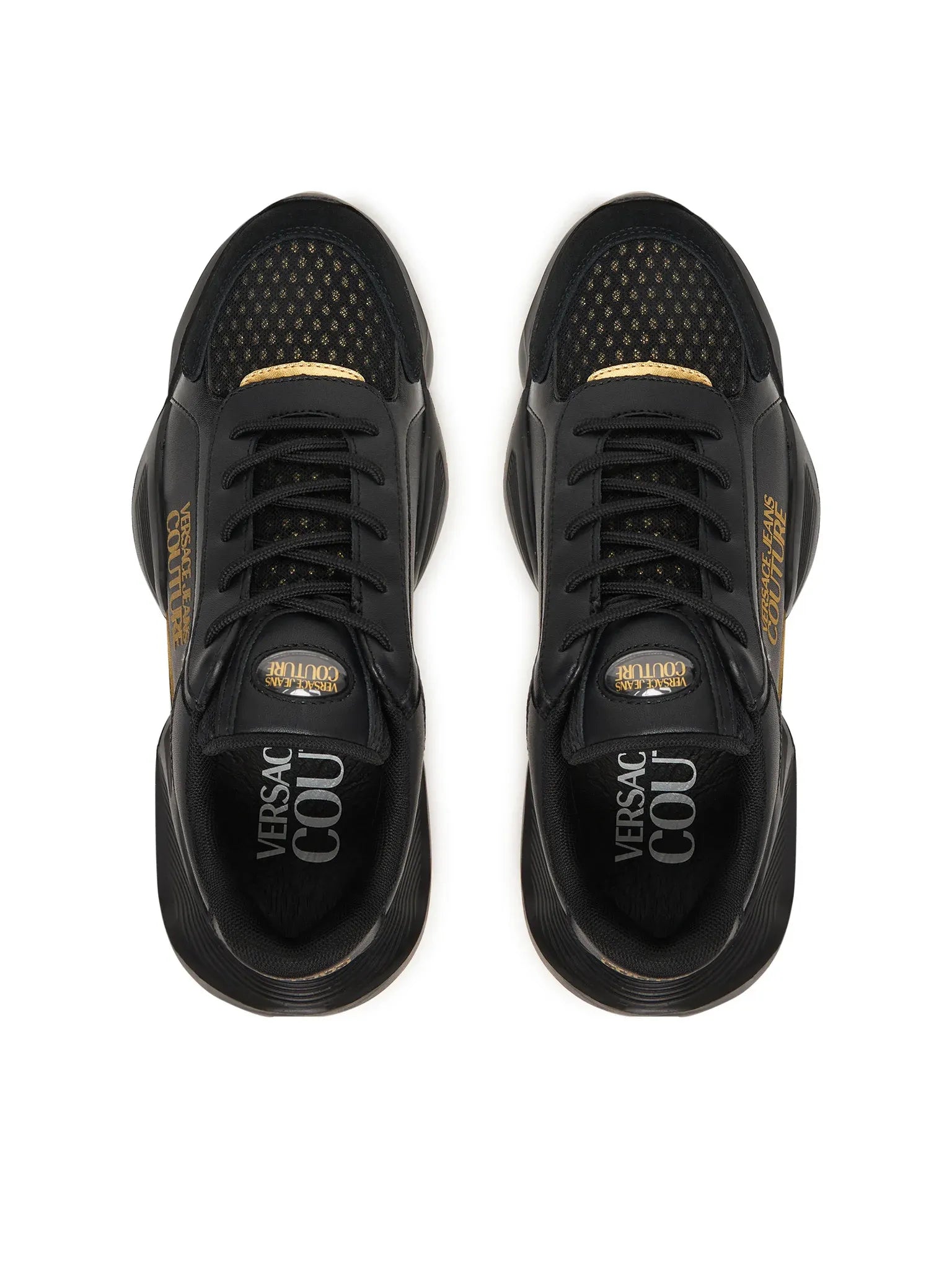Versace Sapatilhas Sneakers Shoes 80va3su3 Blk Gold Preto Ouro_shot6