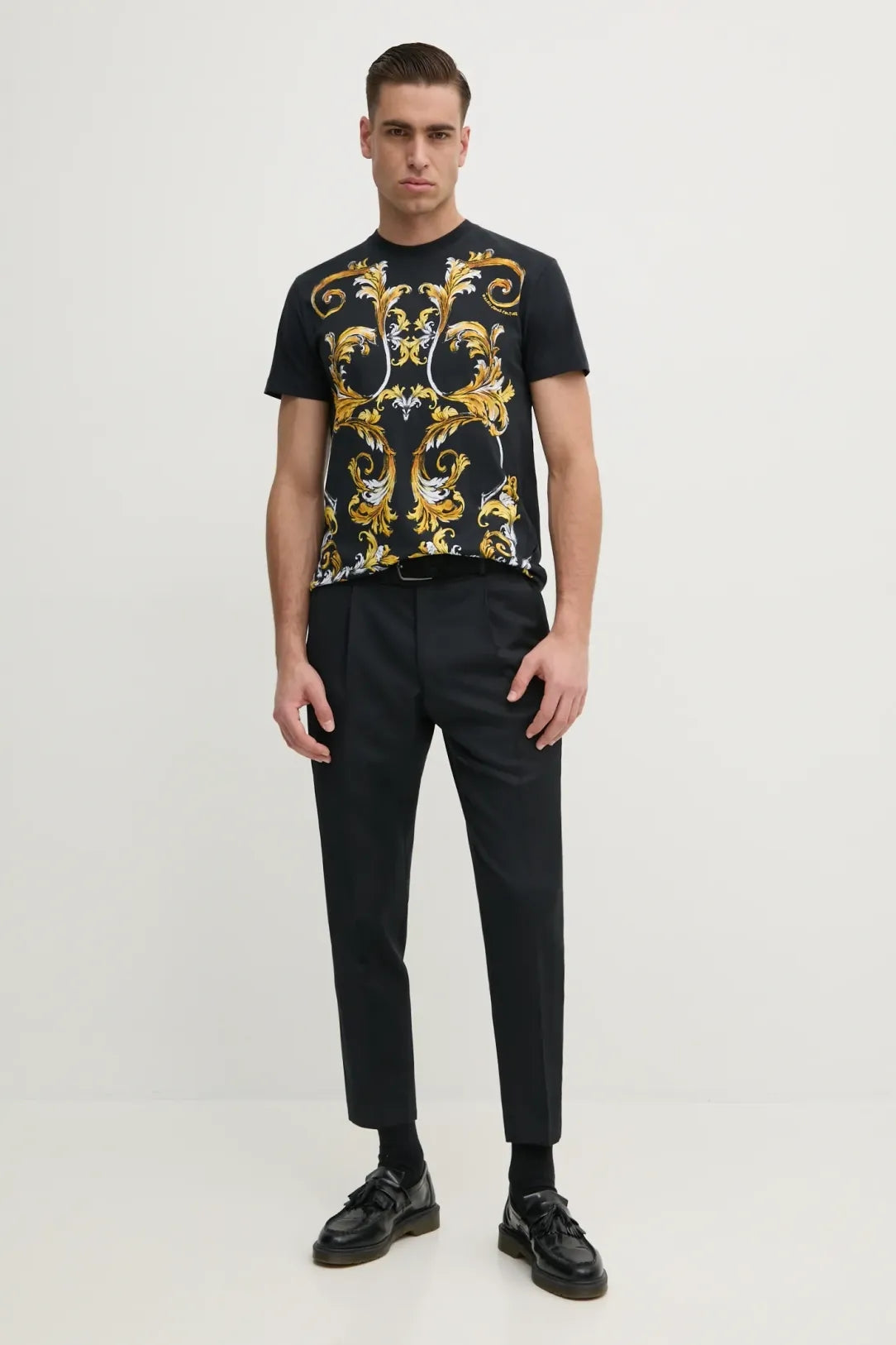 Versace T Shirt 78gah6sb Blk Gold Preto Ouro_shot2