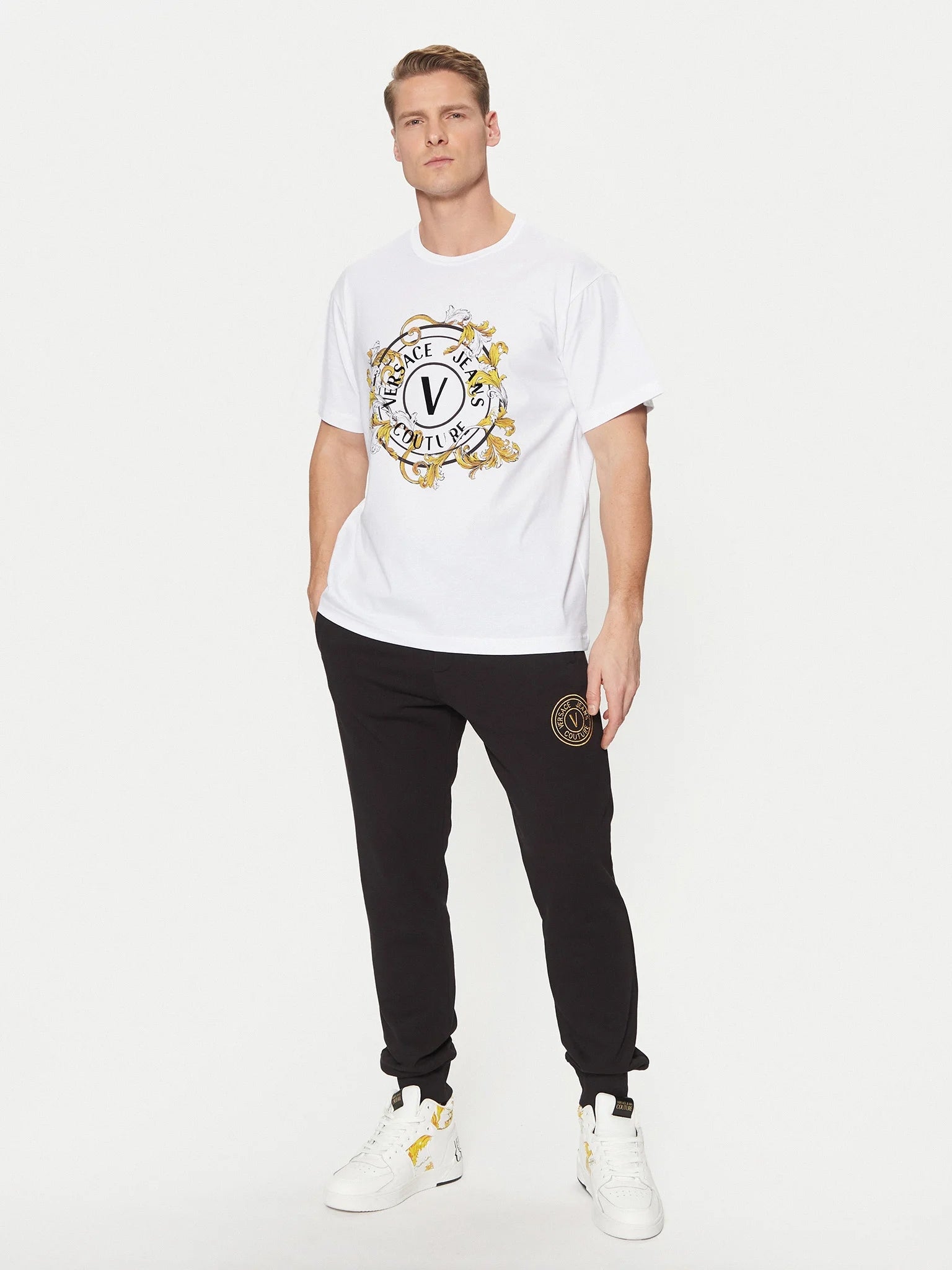 Versace T Shirt 78gahc01 Whi Gold Branco Dourado_shot1