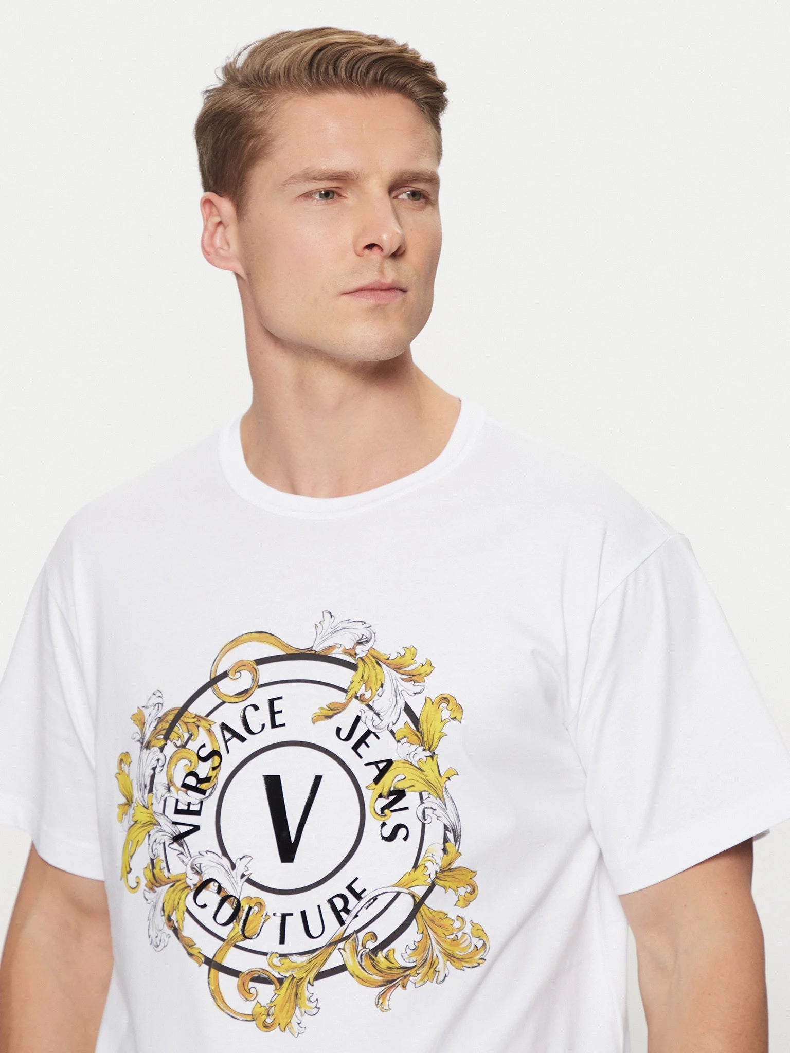 Versace T Shirt 78gahc01 Whi Gold Branco Dourado_shot4