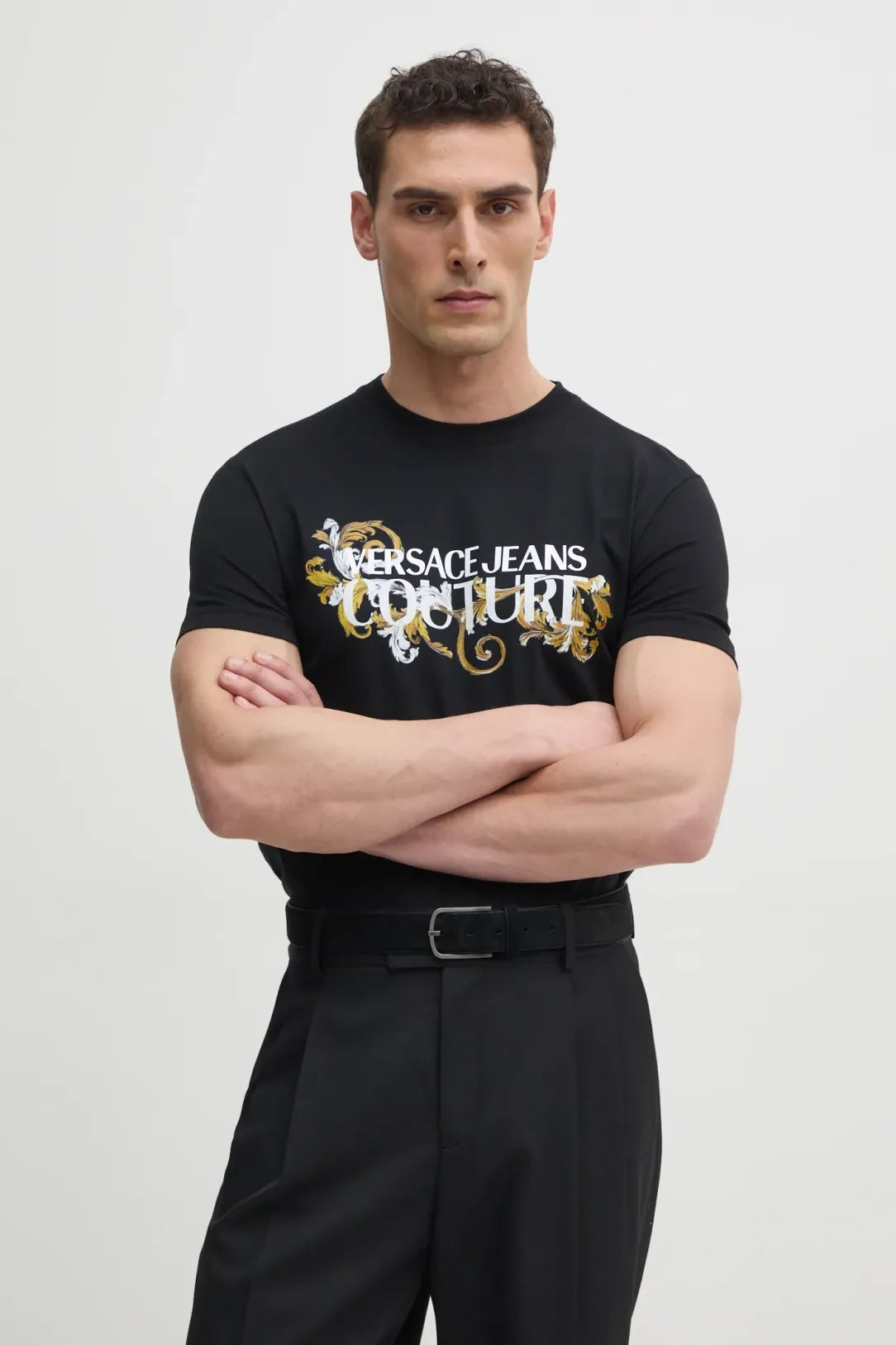 Versace T Shirt 78gahc05 Blk Gold Preto Ouro_shot1