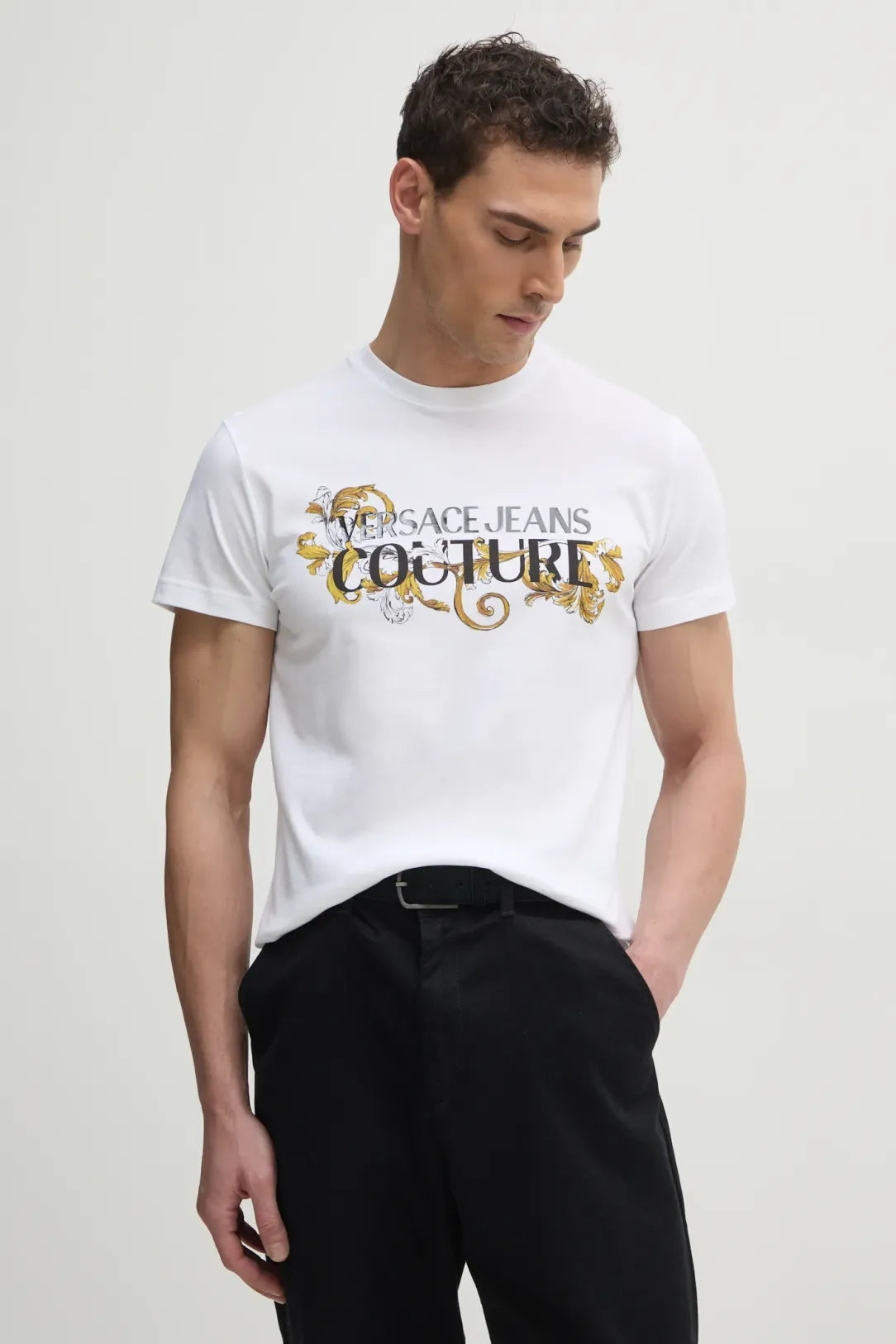 Versace T Shirt 78gahc05 Whi Gold Branco Dourado_shot2