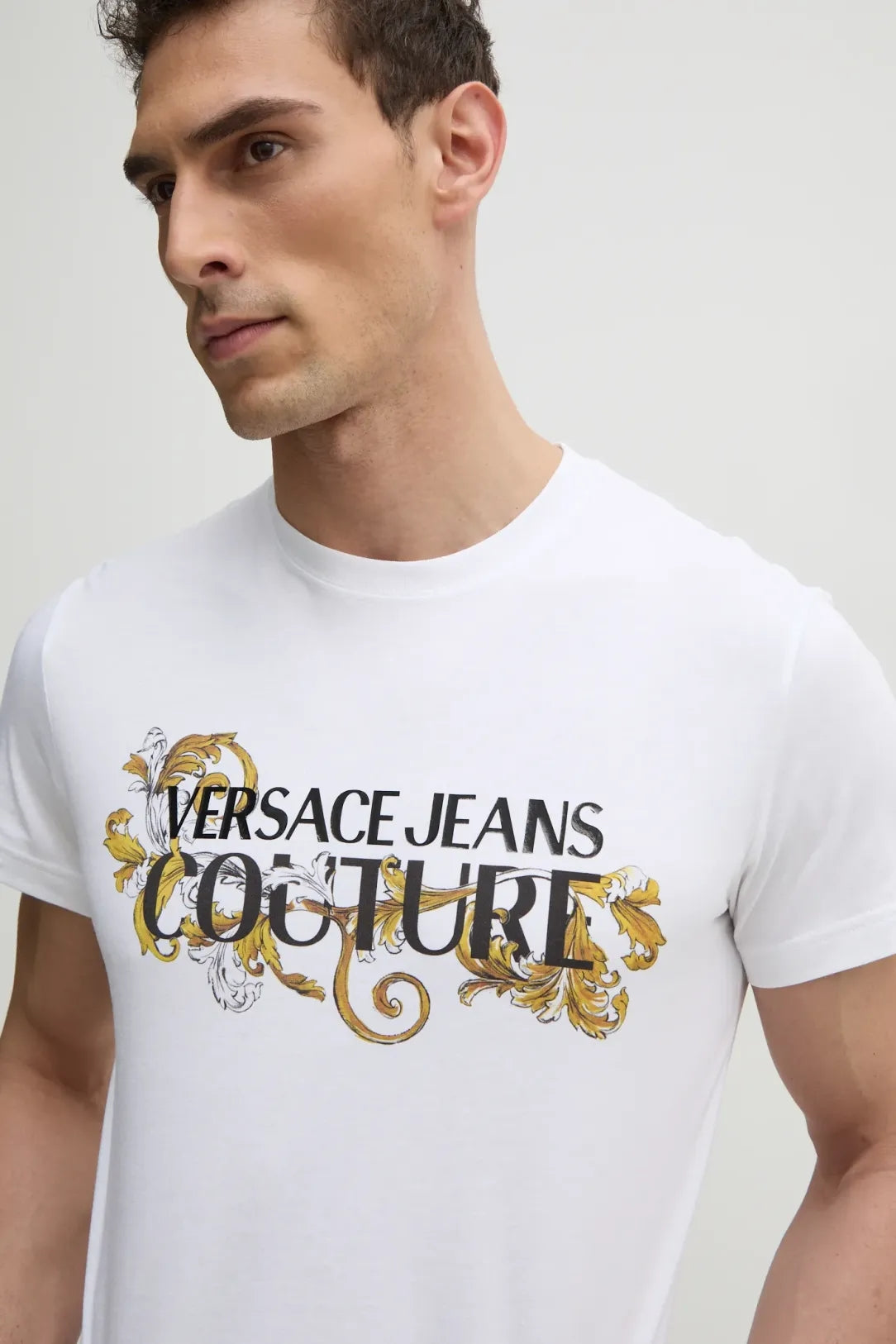 Versace T Shirt 78gahc05 Whi Gold Branco Dourado_shot3