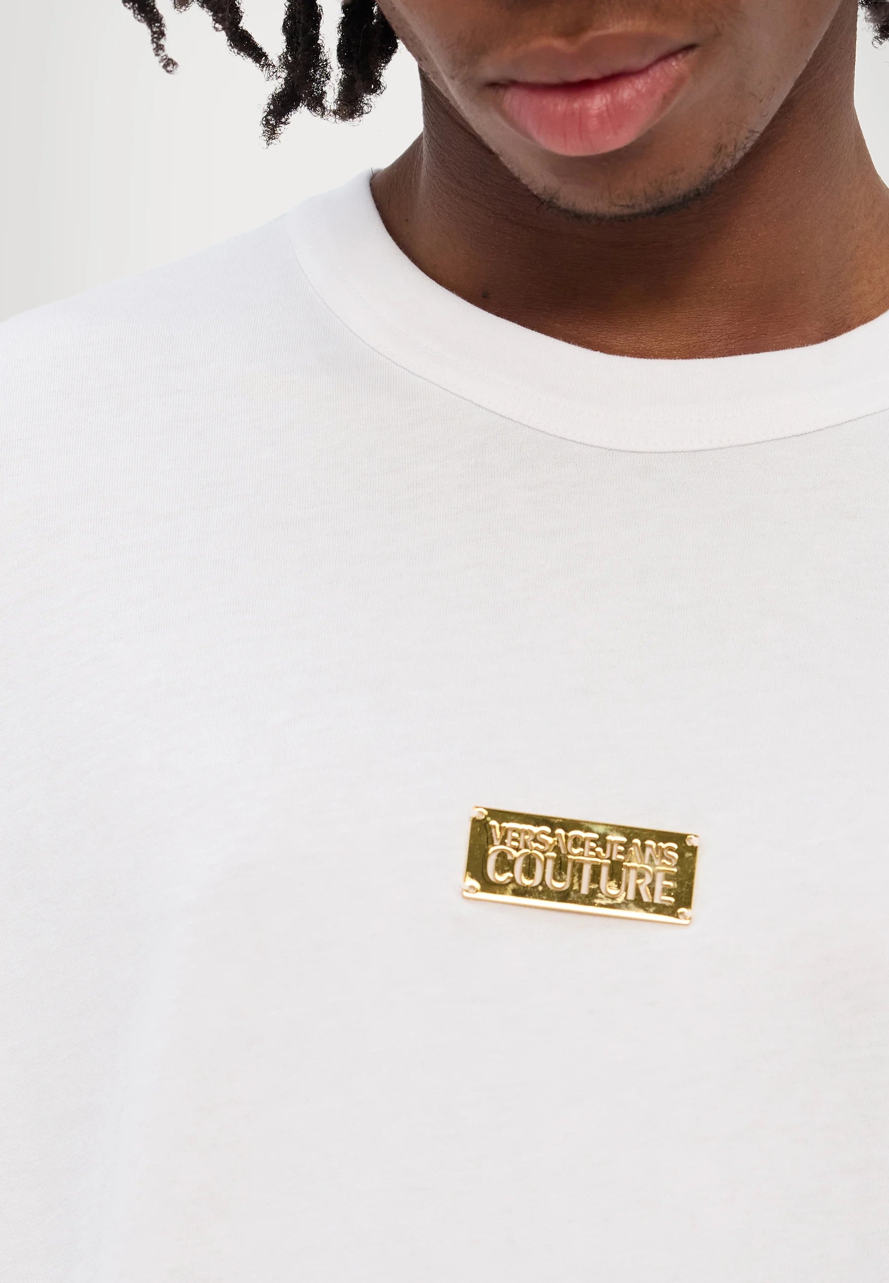 Versace T Shirt 78gaht08 Whi Gold Branco Dourado_shot5