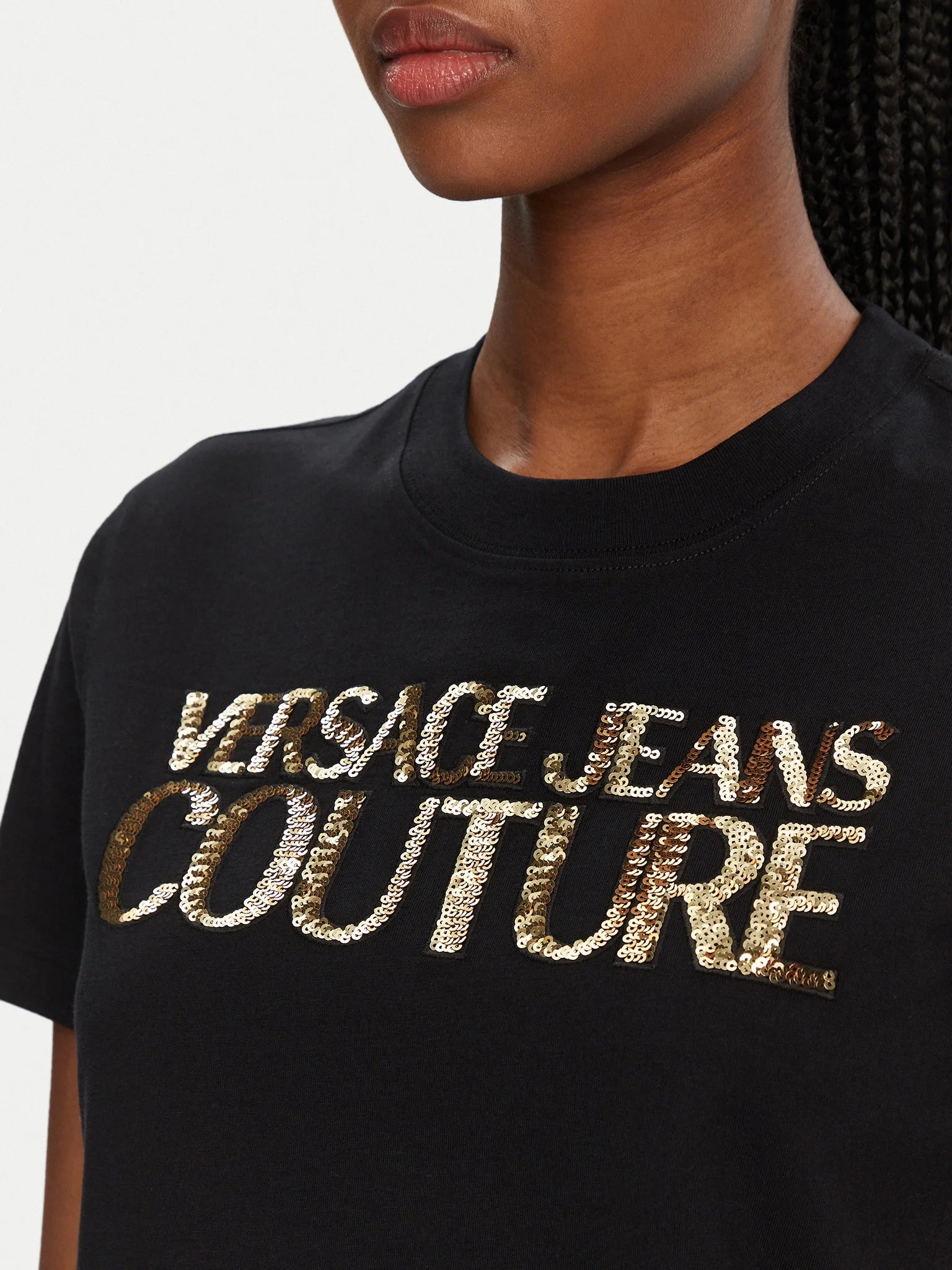 Versace T Shirt 78hahe02 Blk Gold Preto Ouro_shot4