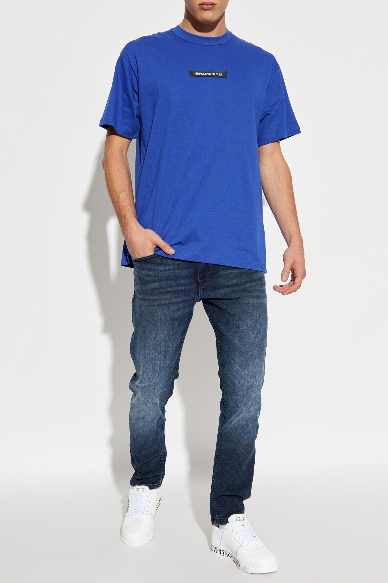 Versace T Shirt 79gaht02 Blue Azul_shot2