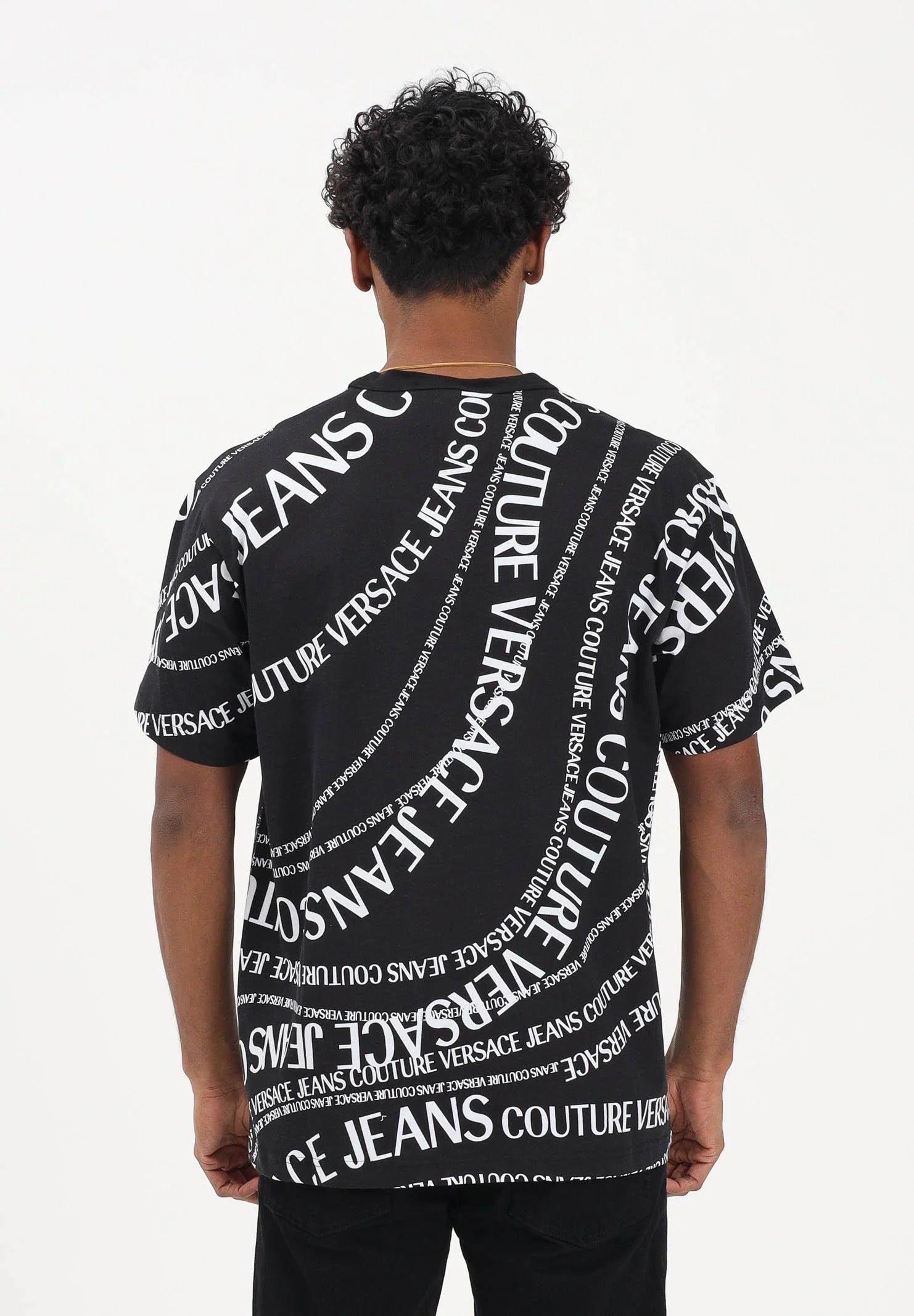 Versace T Shirt 80gah6r0 Blk White Preto Branco_shot3
