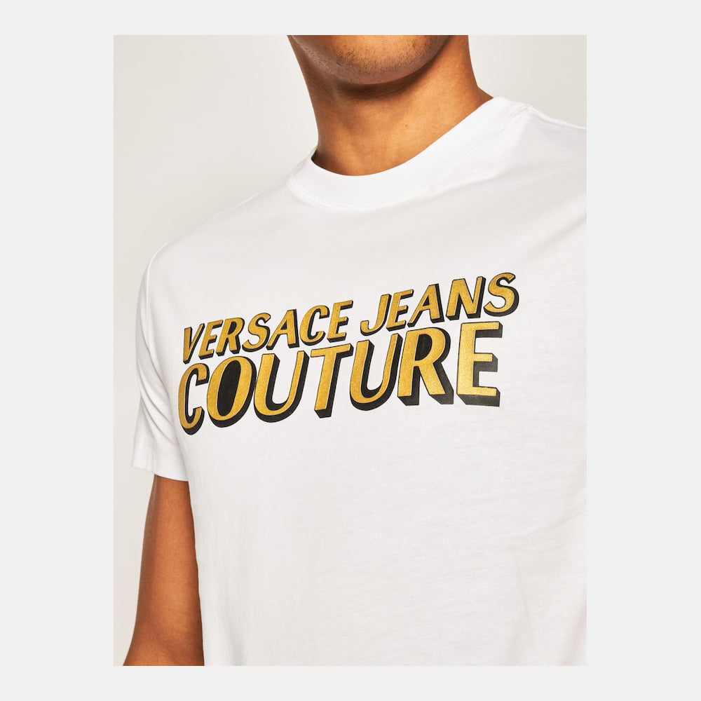 Versace T Shirt B3gvb7ka Whi Gold Branco Dourado Shot10
