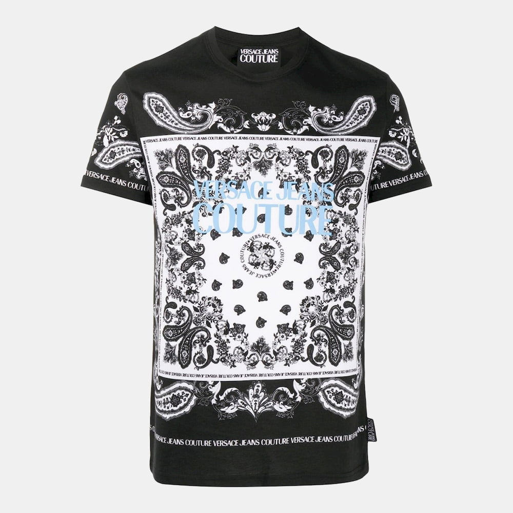Versace T Shirt B3gza7ph Black Blue Preto Azul Shot8